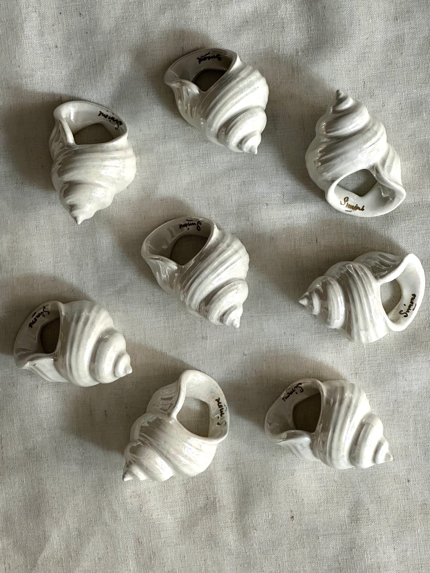 Vintage Ceramic Seashell Napkin Ring