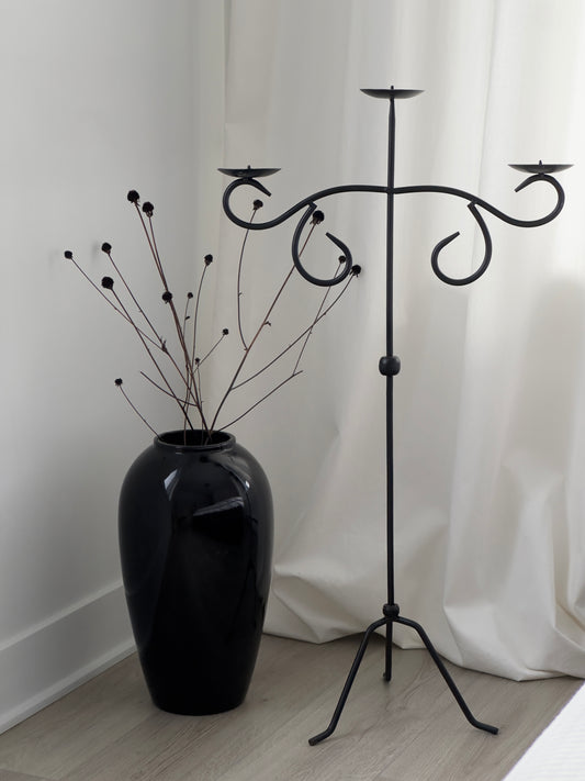 Black Metal Floor Candelabra