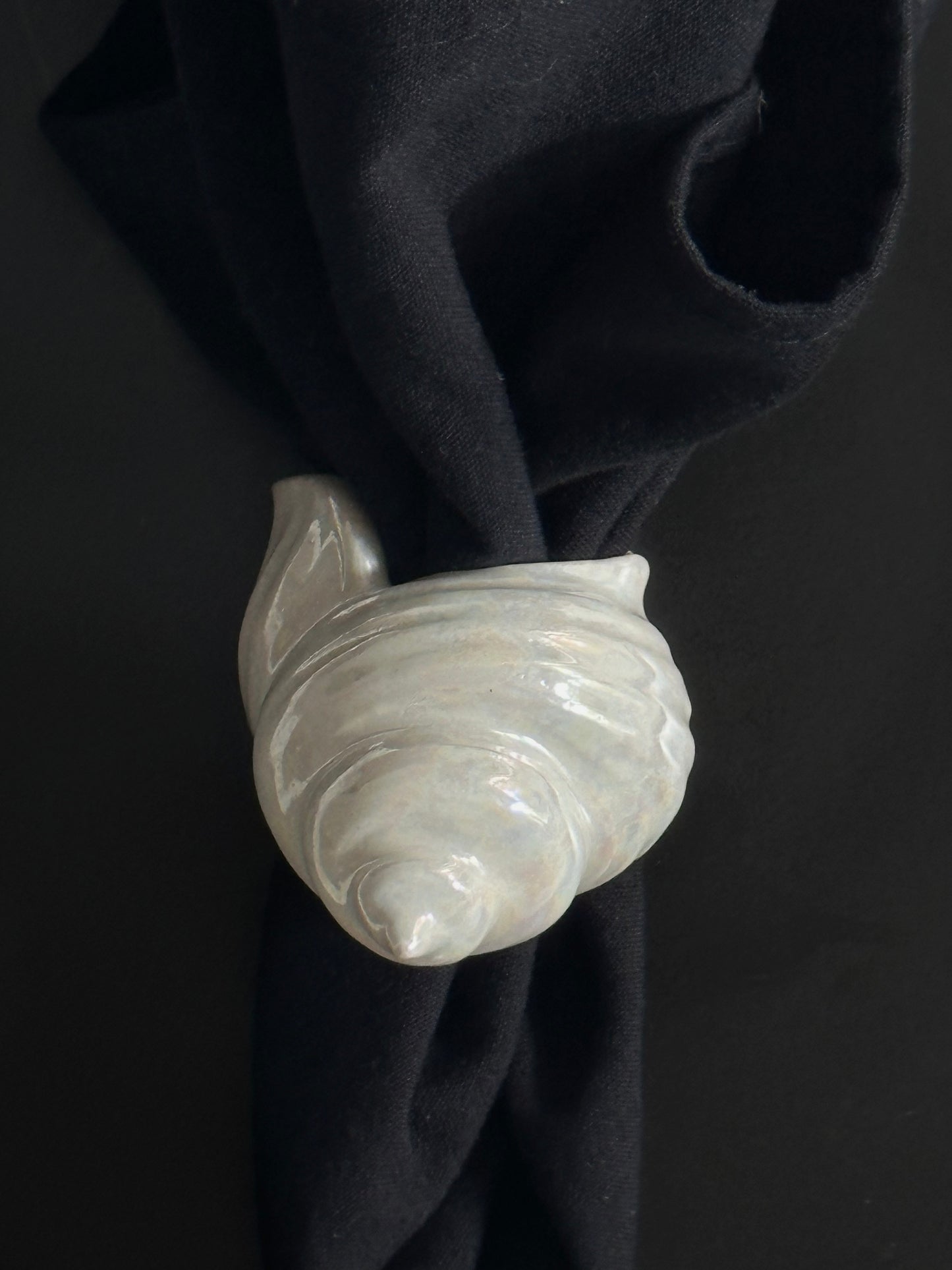 Vintage Ceramic Seashell Napkin Ring