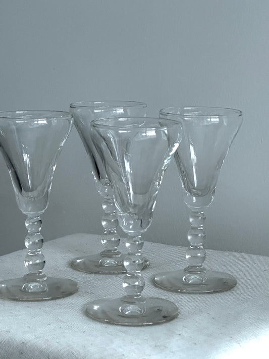 Vintage Ball Stem Aperitif Glasses (Set of 8)