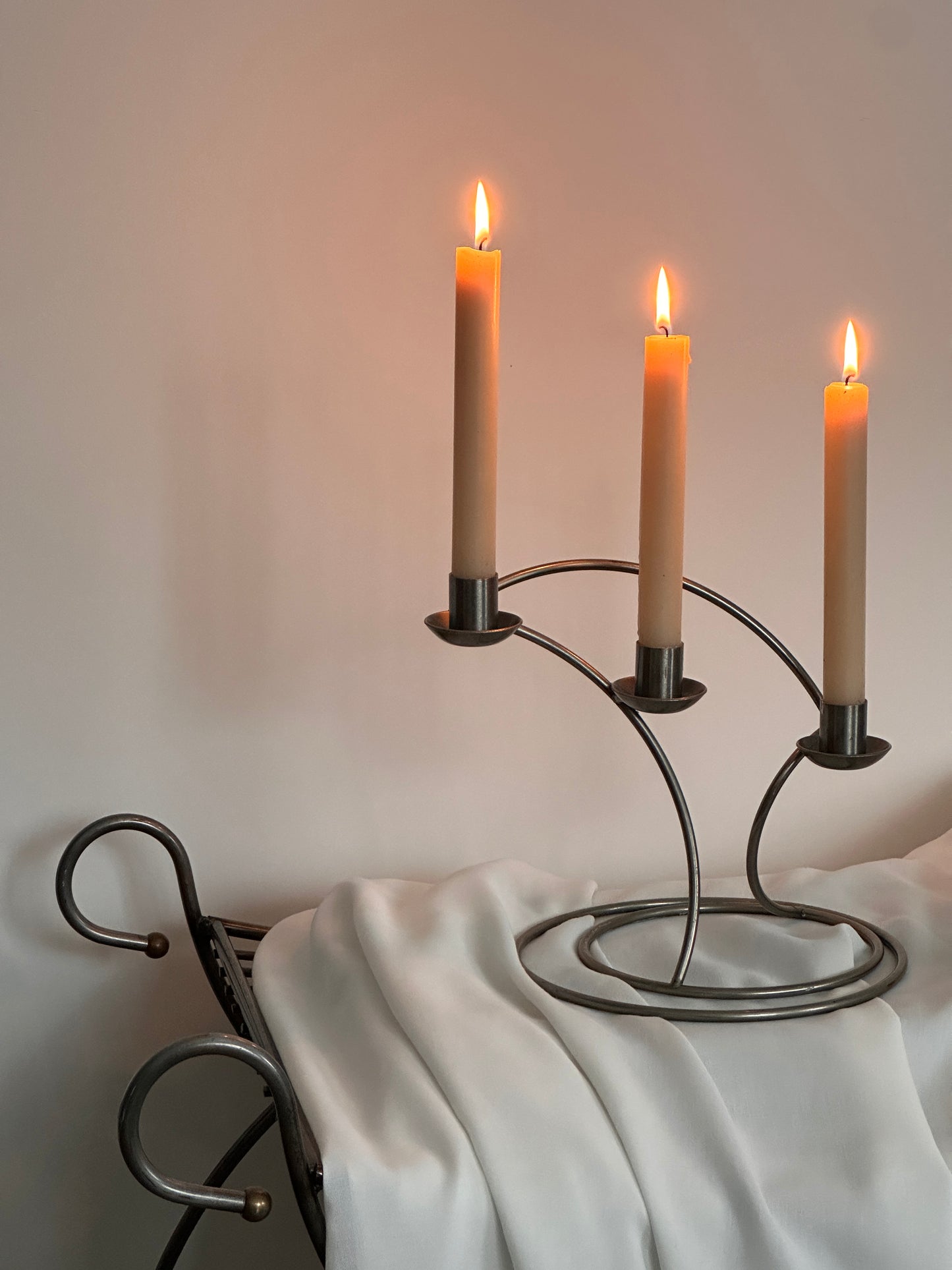 Vintage Steel Candelabra