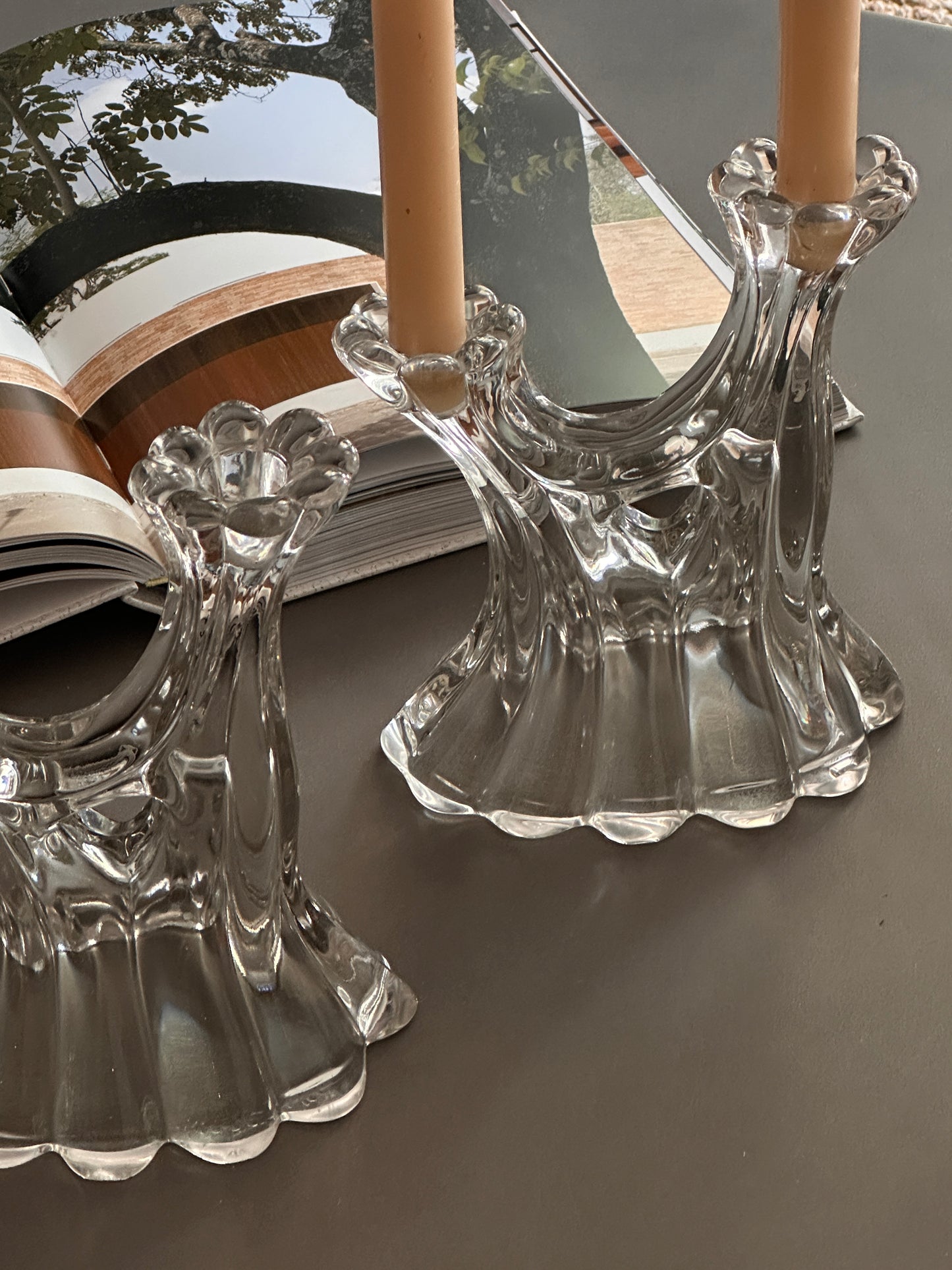 Art Glass Candle Holder - Set of 2