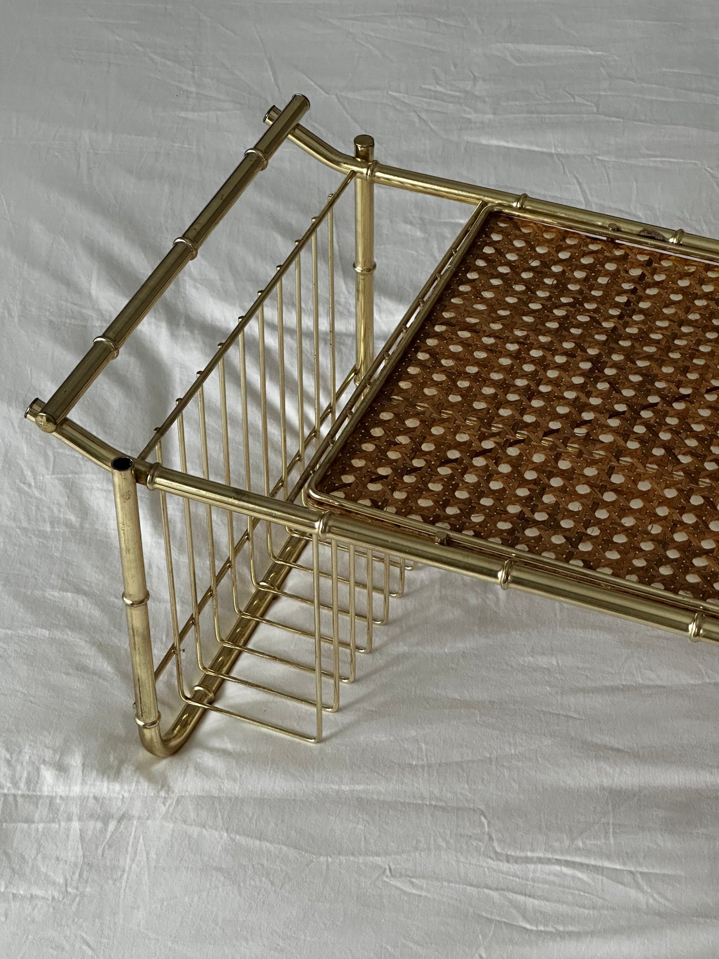 Vintage Brass Bamboo Breakfast Tray