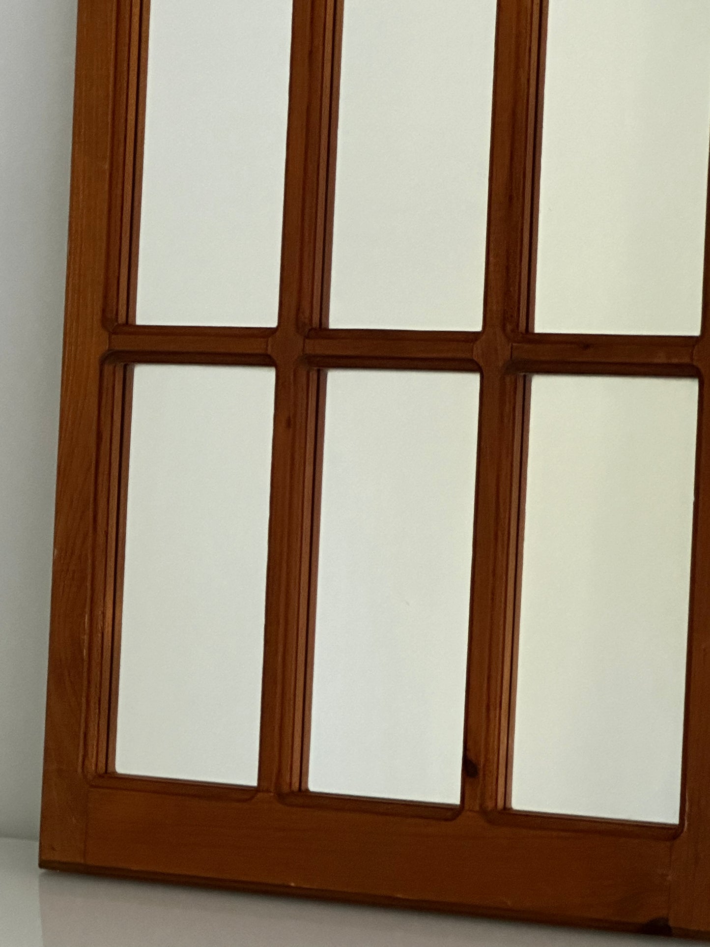 Vintage Wooden Window Mirror