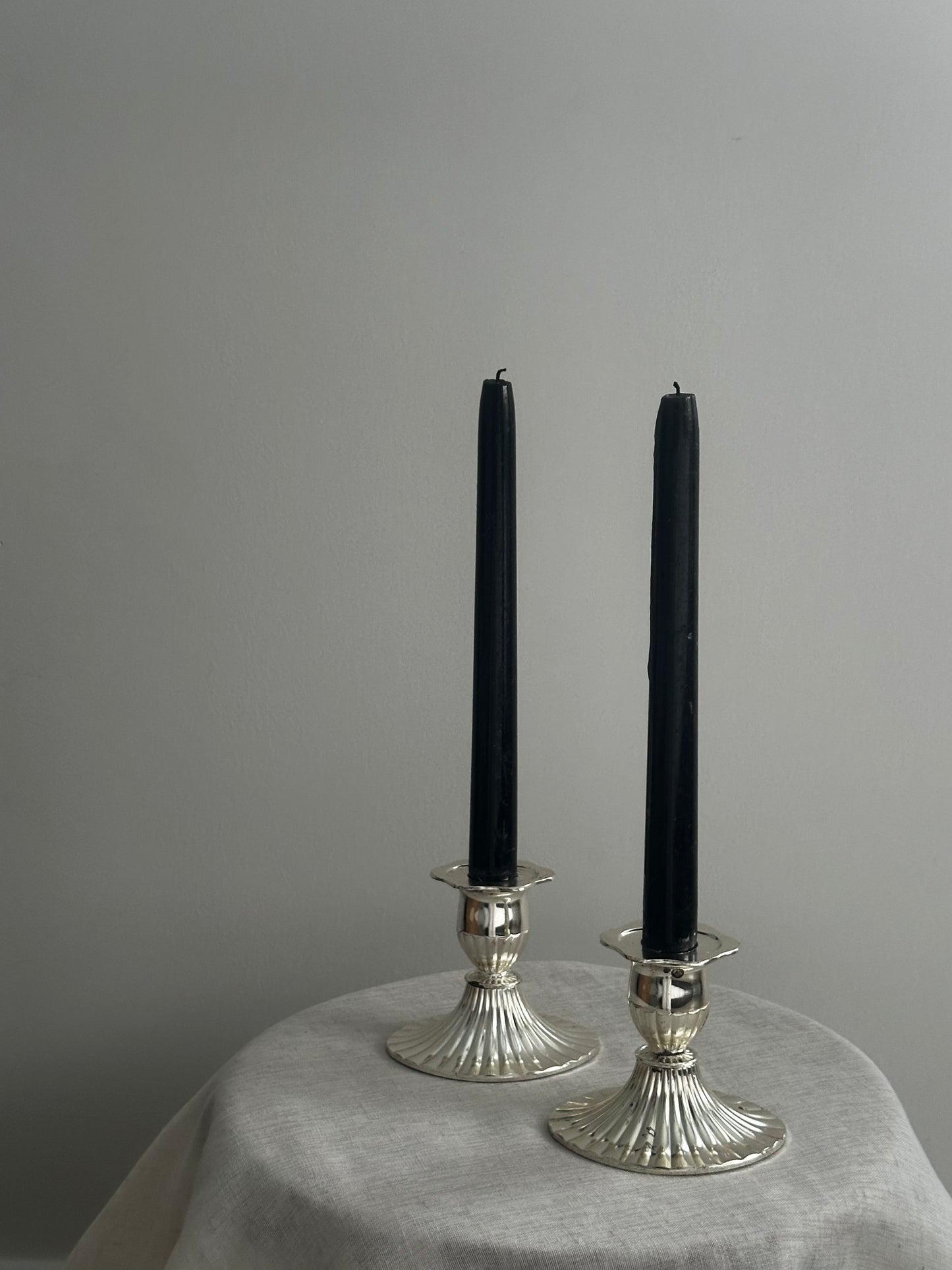 English Zinc Candle Holders