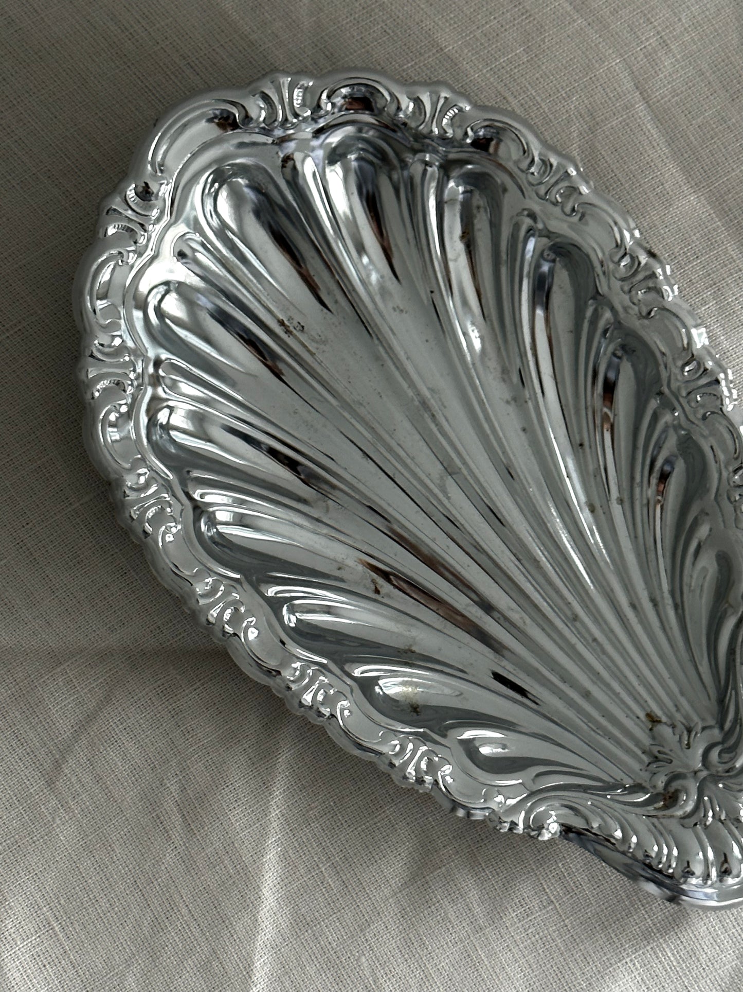 Vintage Chrome Scalloped Dish