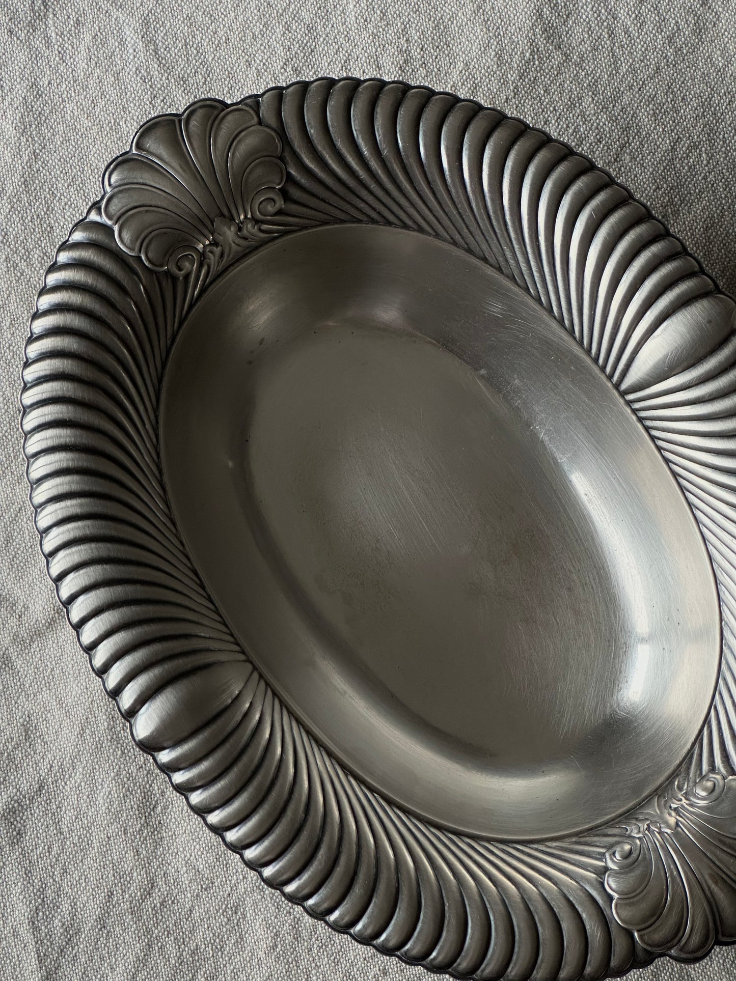 Vintage Silver Plate Deep Oval Bowl