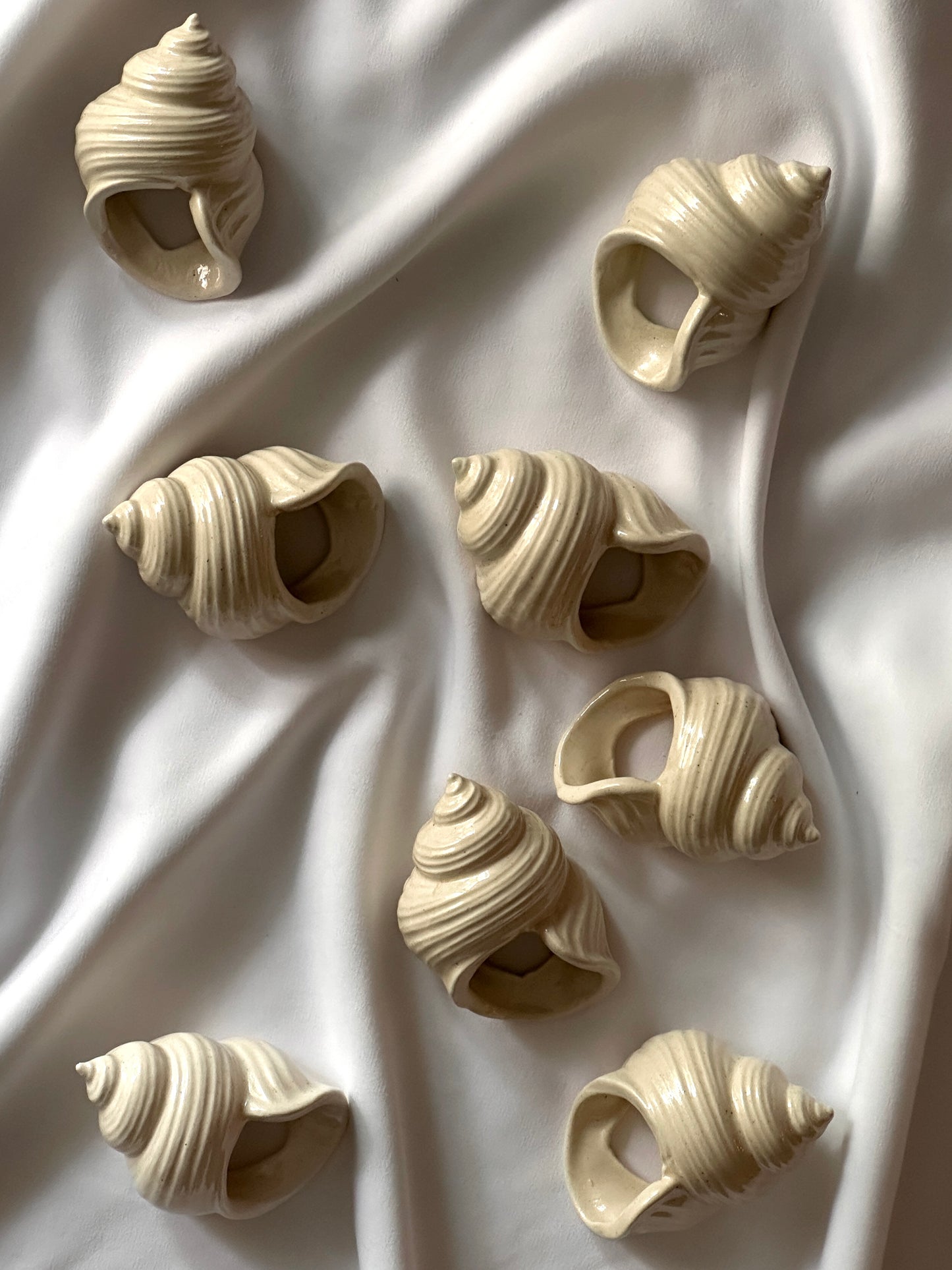 Ceramic Seashell Napkin Ring (set of 6)