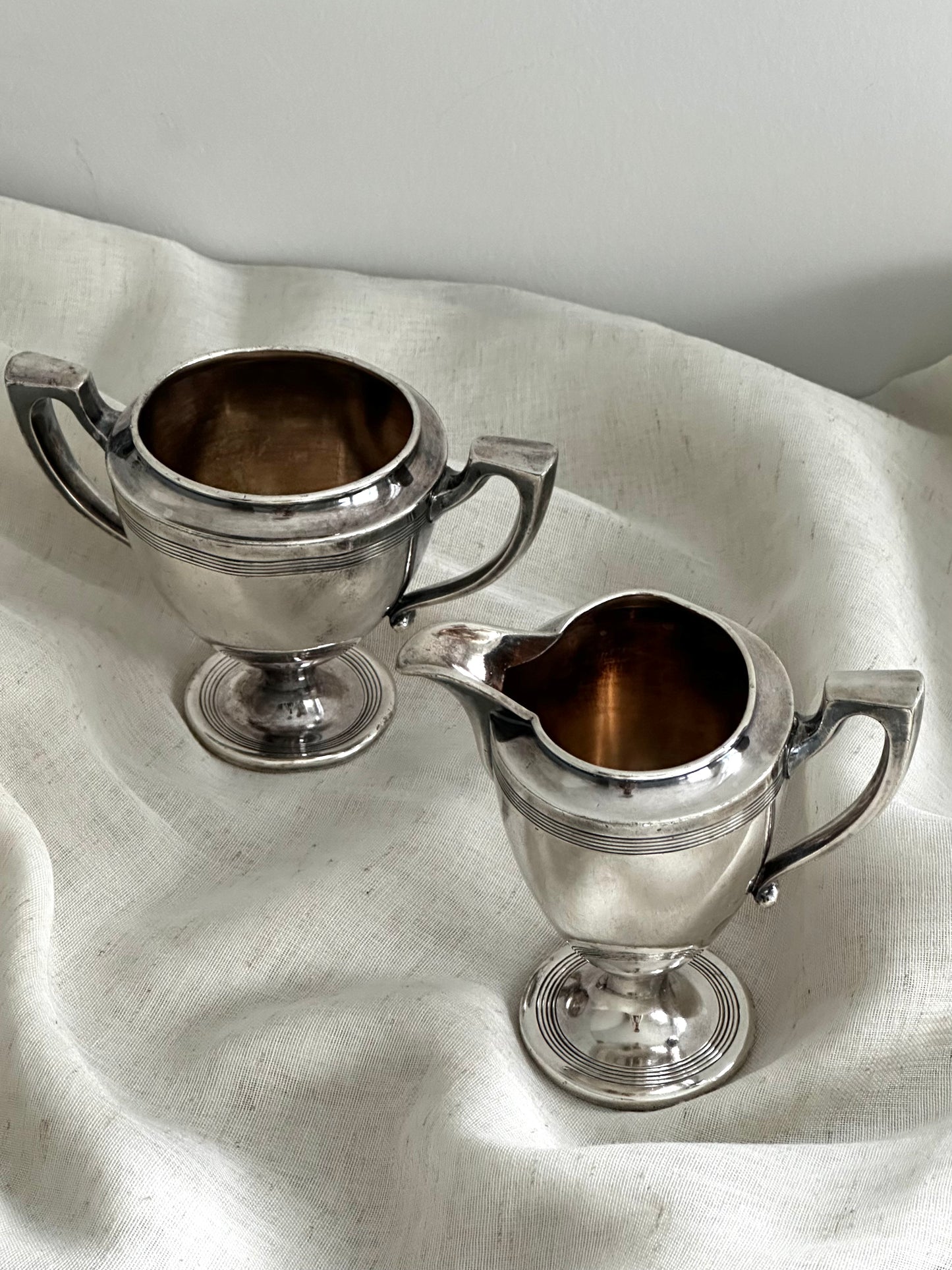 Vintage Silver plated creamer and sugar bowl