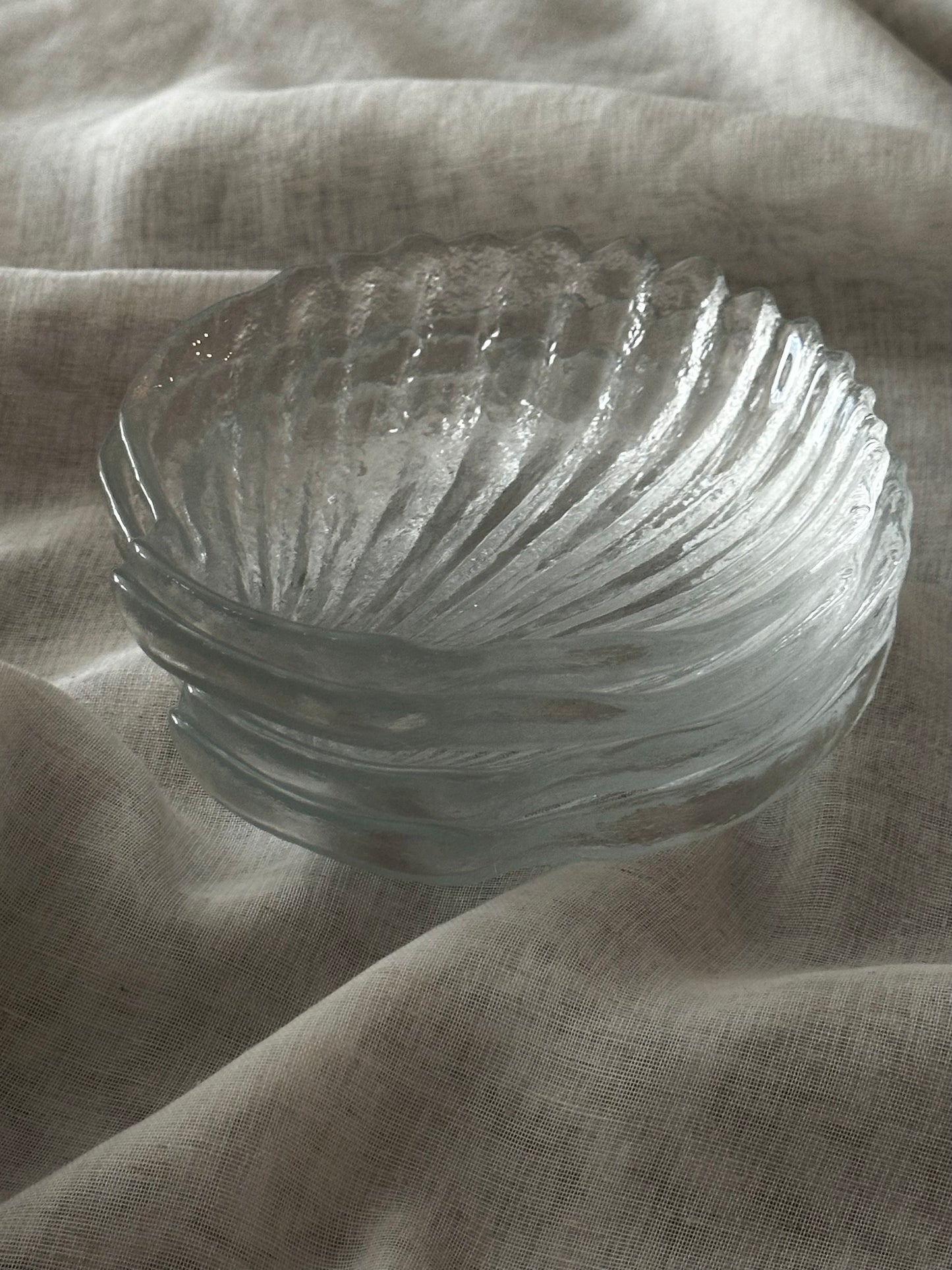 Shell Shaped Glass Serving Bowls