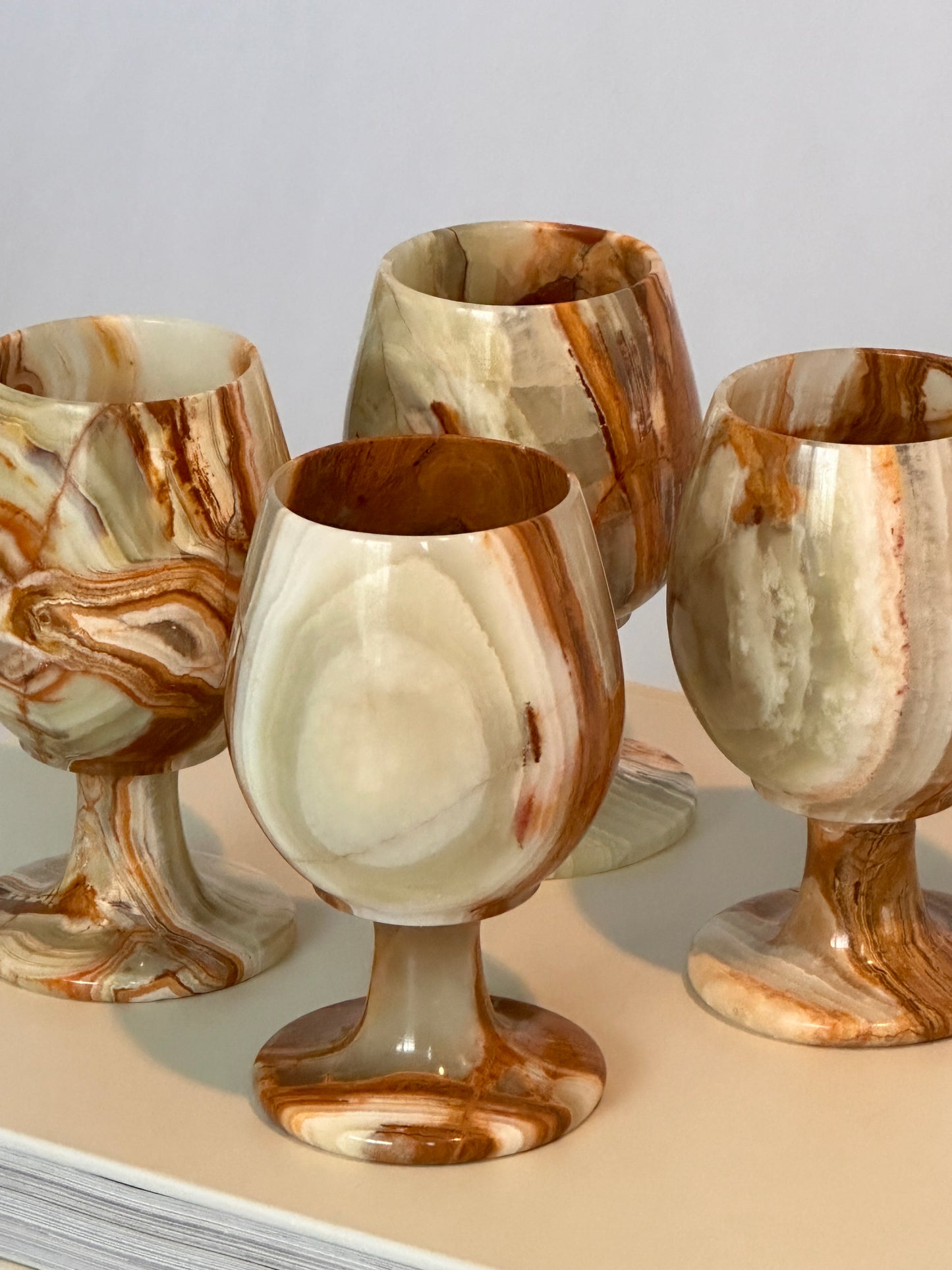 Onyx Marble Goblets (Set of 4)