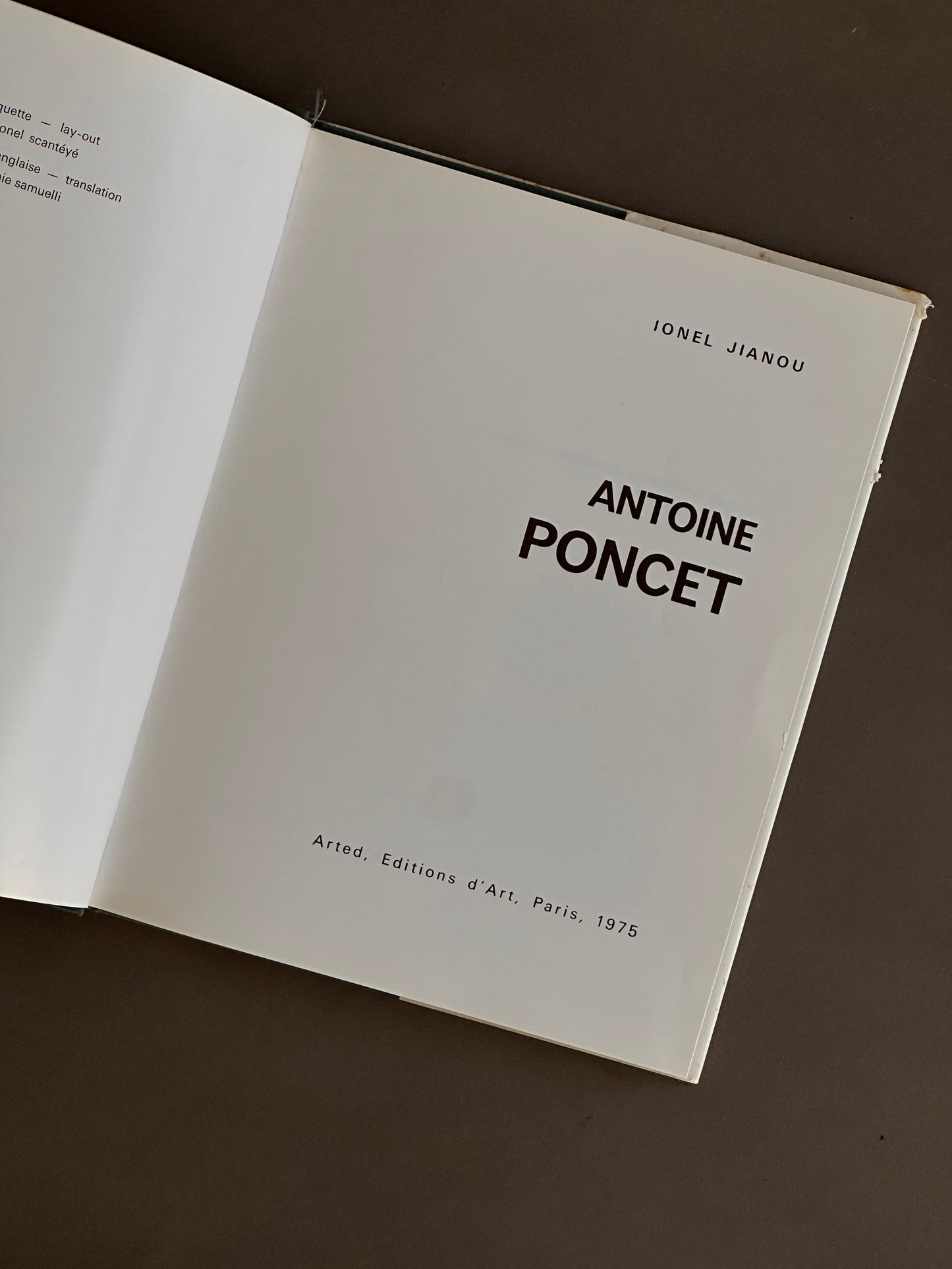 Antoine Poncet Hardcover Book, 1975