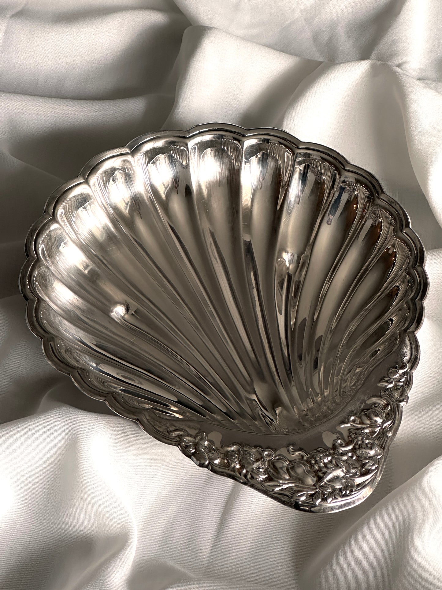 Silver Plate Clam Shell Serving Bowl