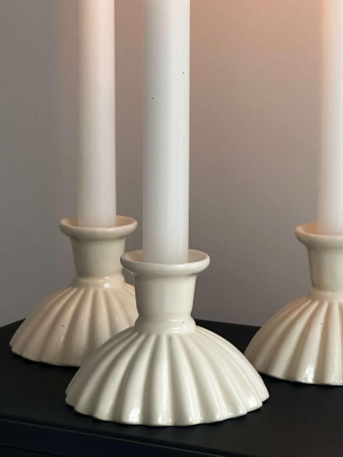 Vintage Porcelain Candlesticks Holders (set of 3)