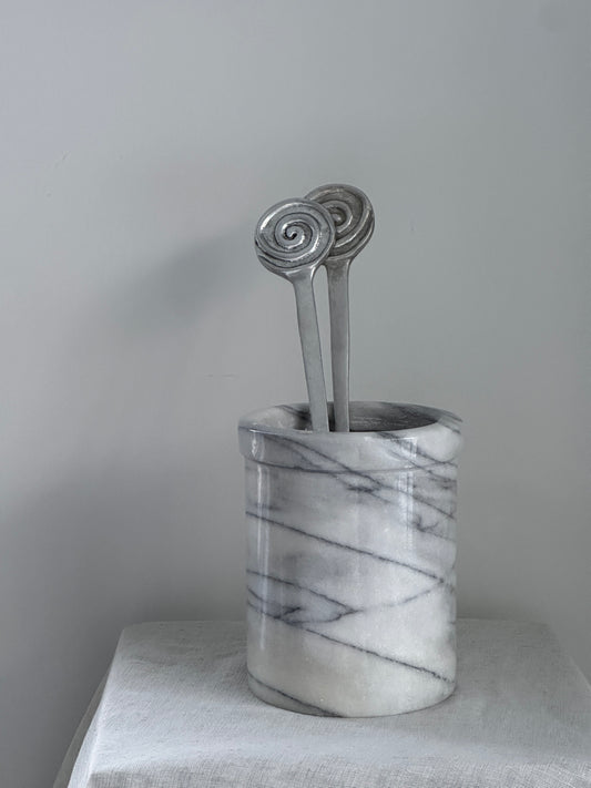 White Marble Utensil Holder