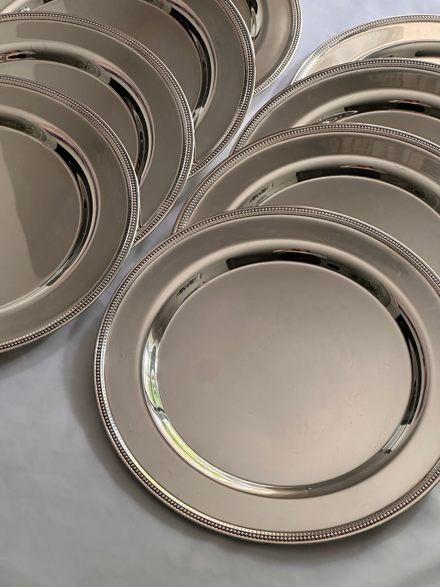 Pearl-Edge Silver Plated Plate (set of 8)