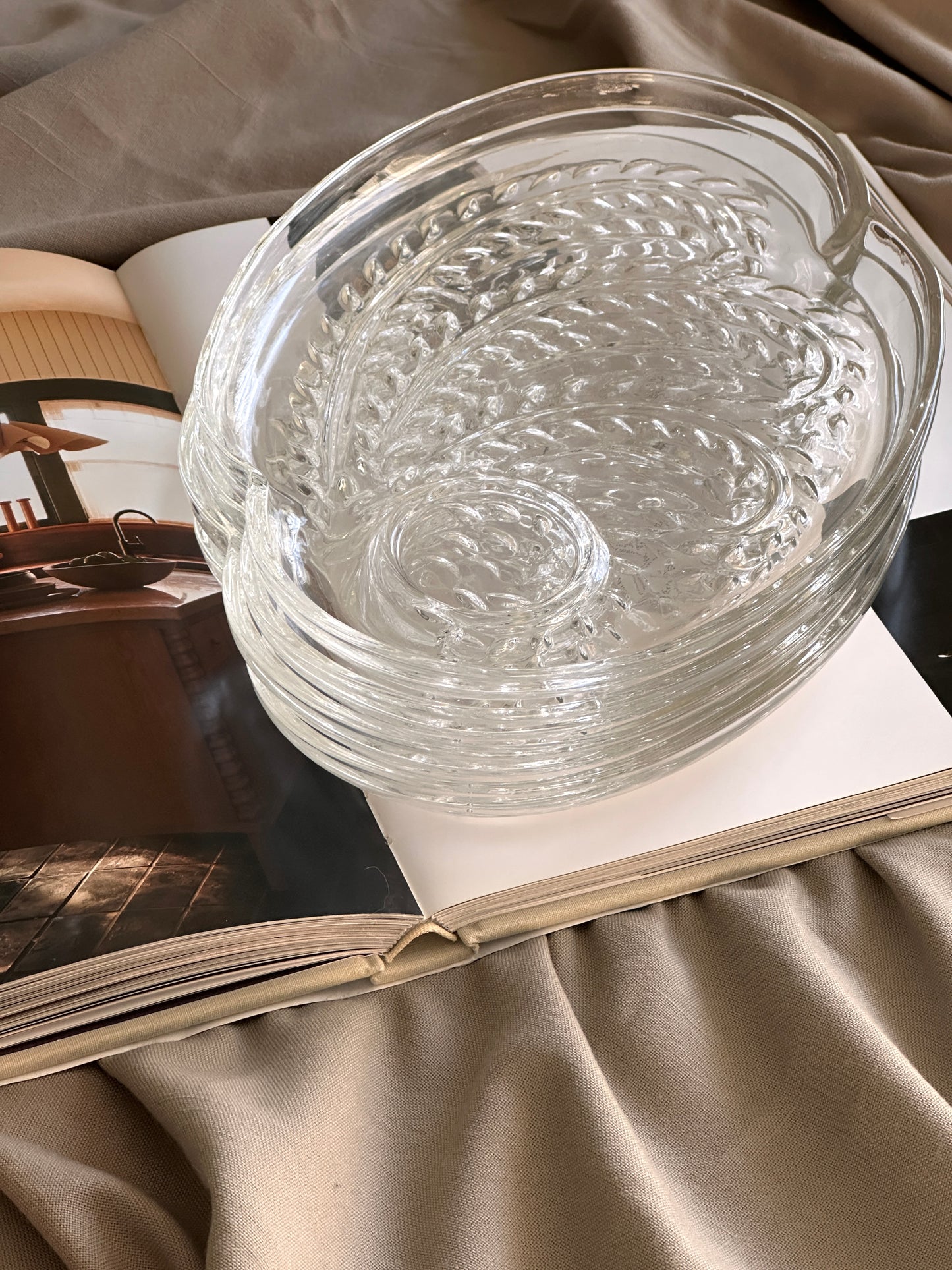 Mid-Century Wheat Pattern Glass Plate (Set of 4)