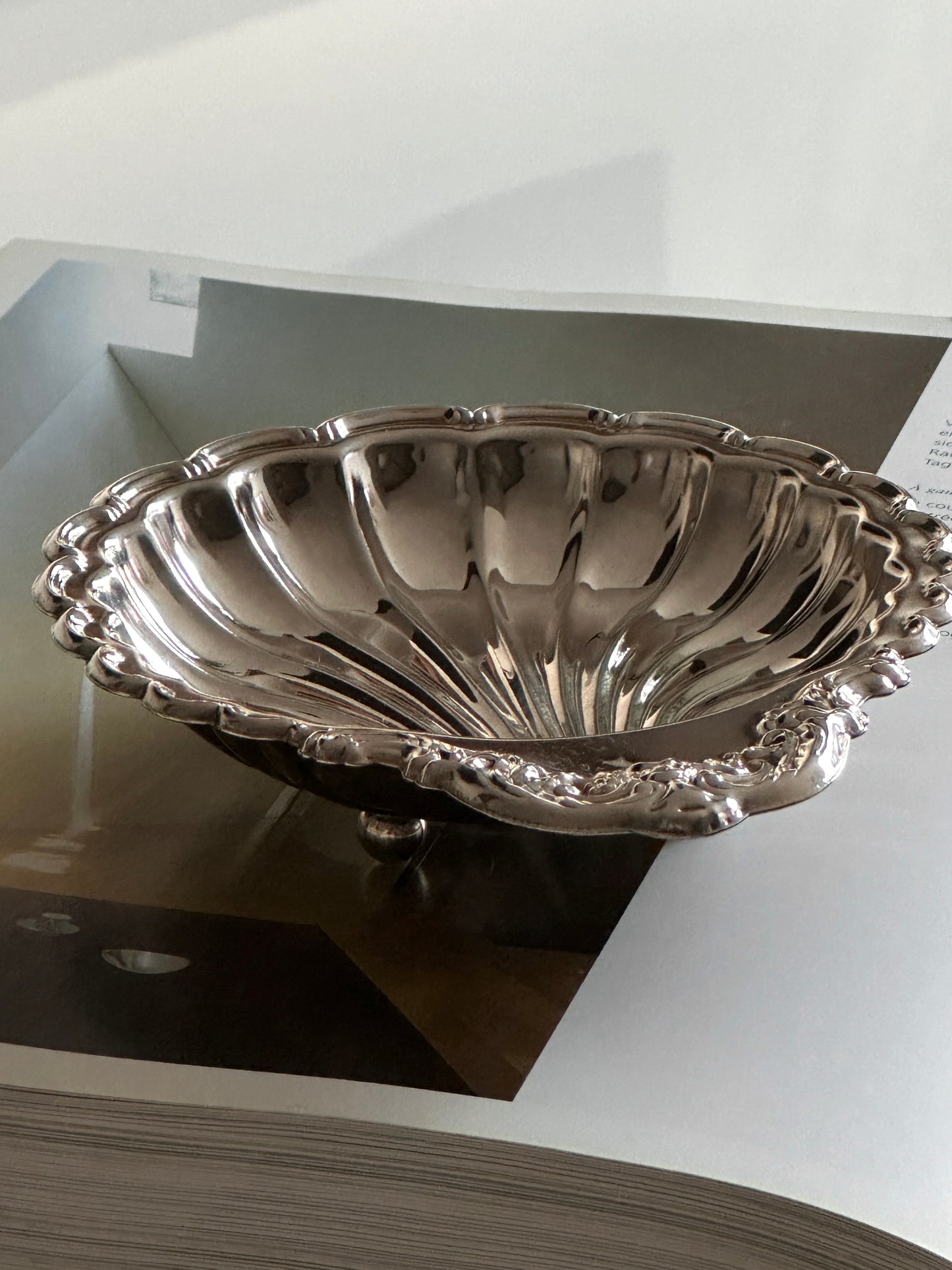 Silver Plate Footed Shell Dish