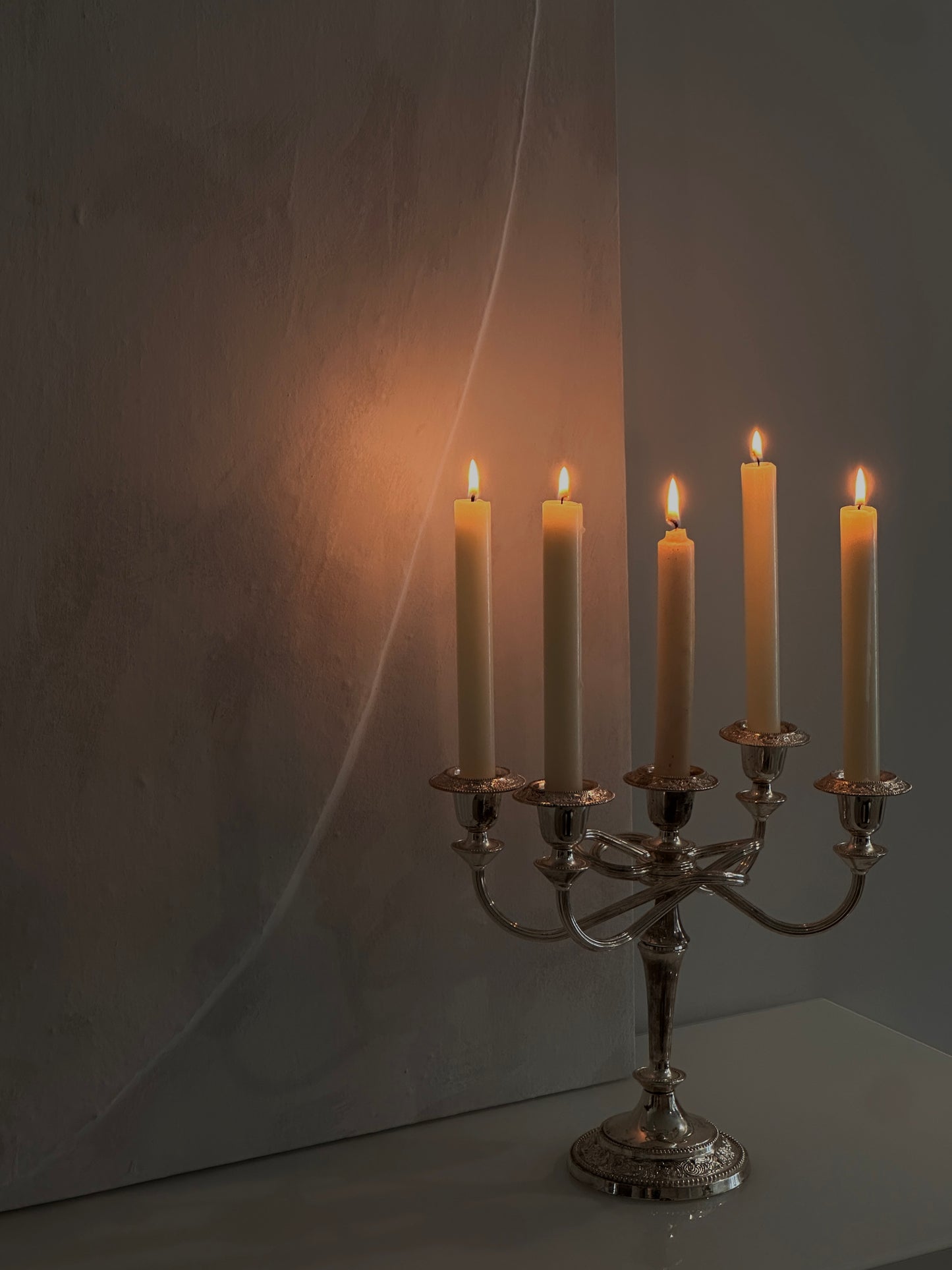 English Silver Plated Knot Candleholder