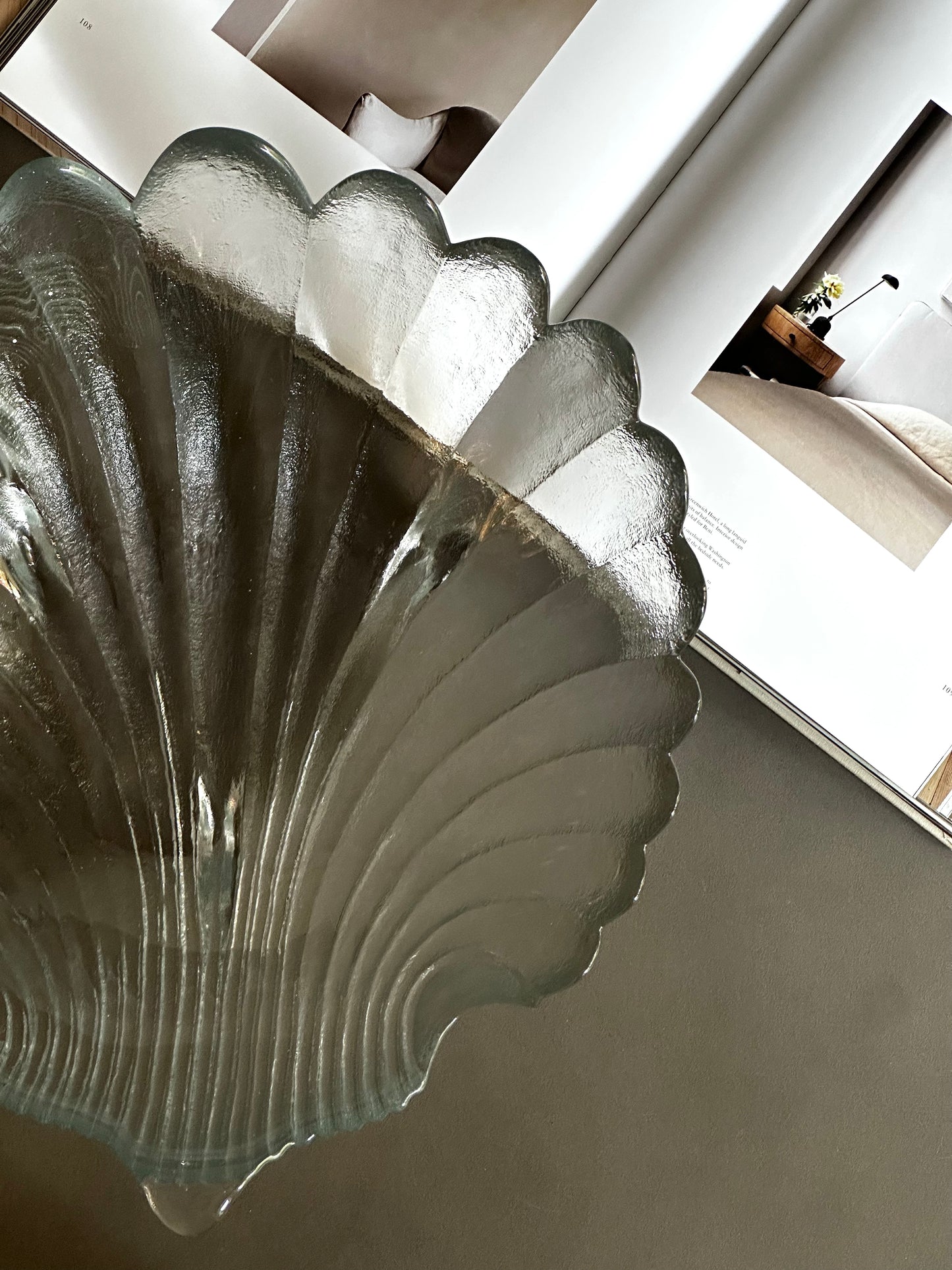 Large Glass Shell Bowl