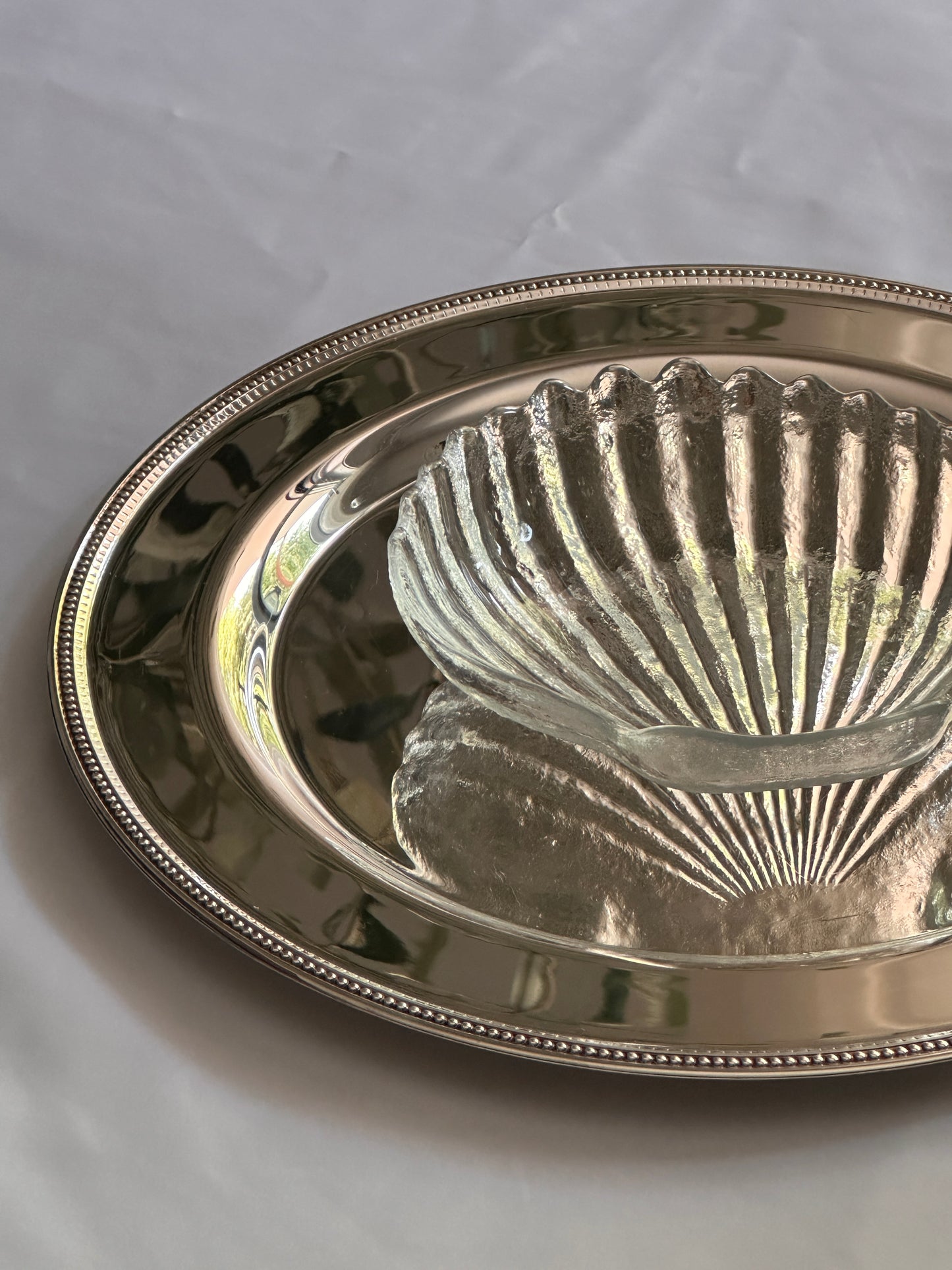 Pearl-Edge Silver Plated Plate (set of 8)