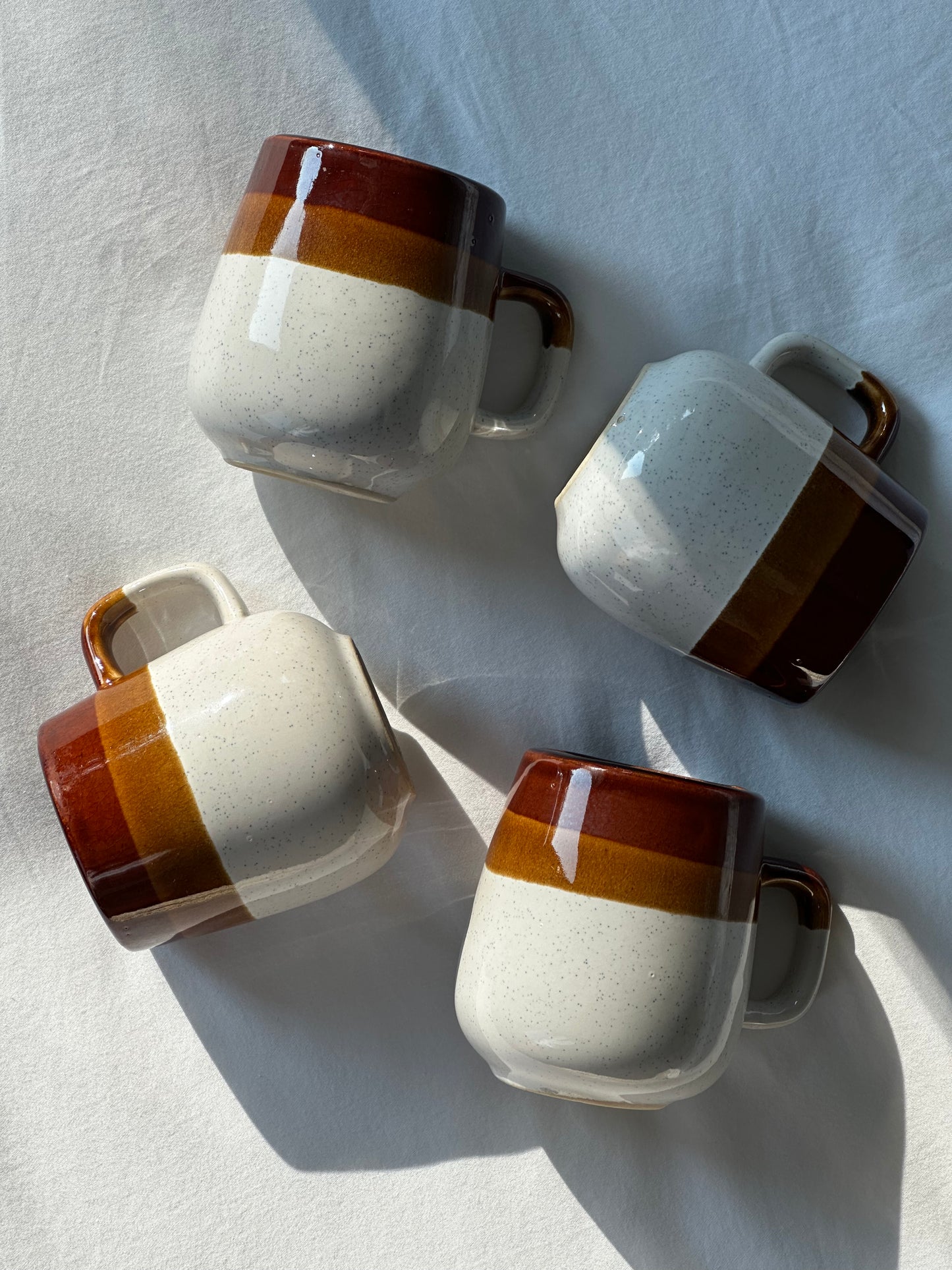 Vintage 1970s Stoneware Coffee Mugs (set of 4)