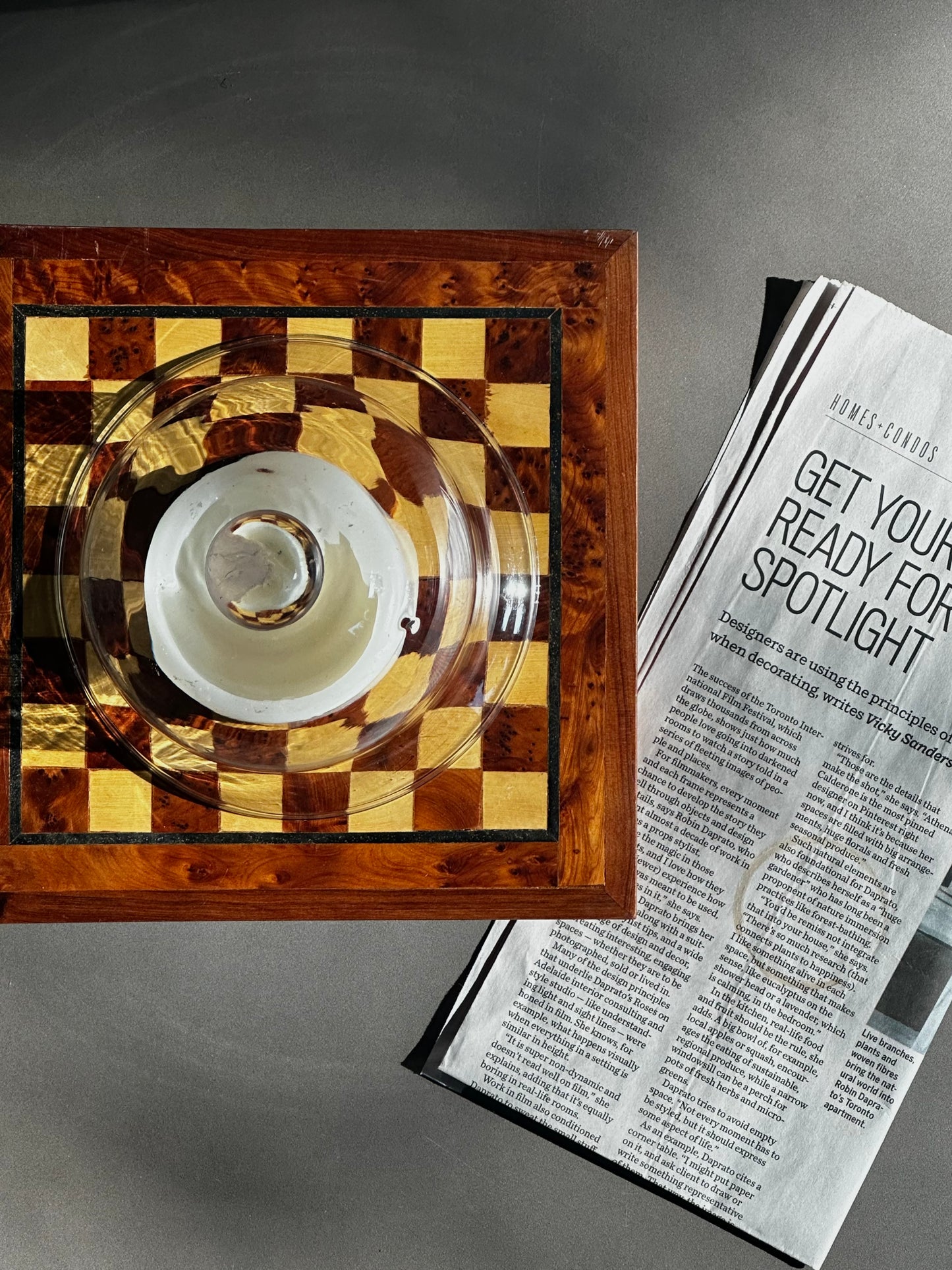 Chessboard Wooden Tray