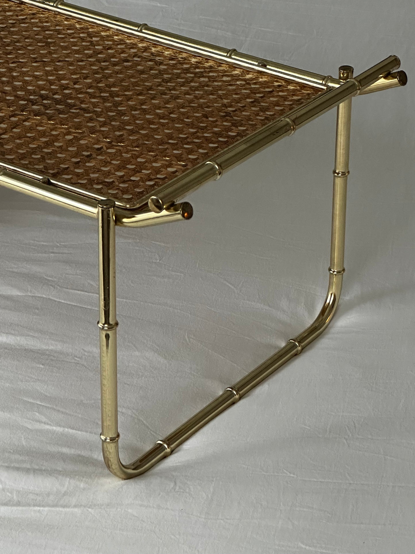 Vintage Brass Bamboo Breakfast Tray