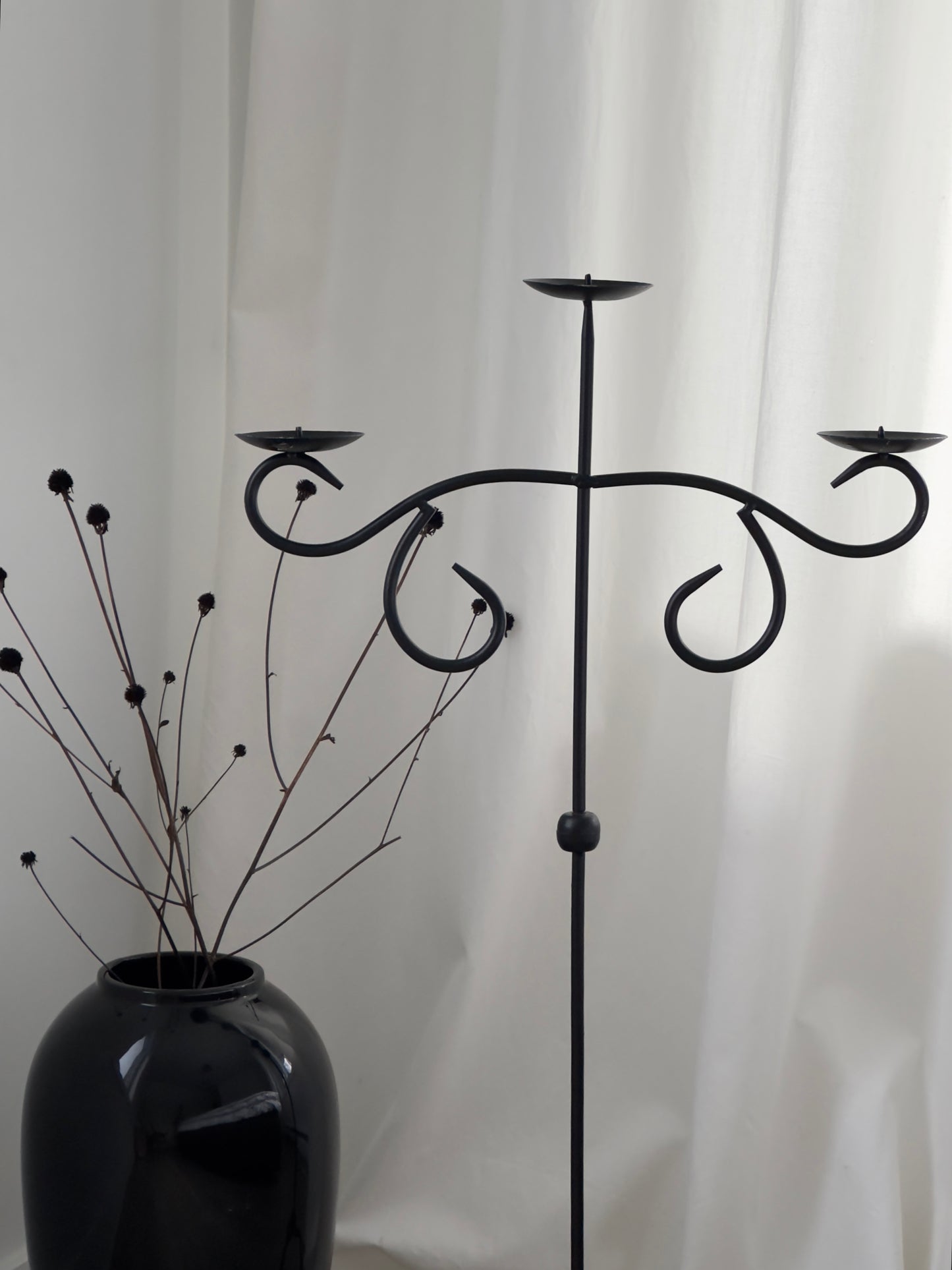 Black Metal Floor Candelabra