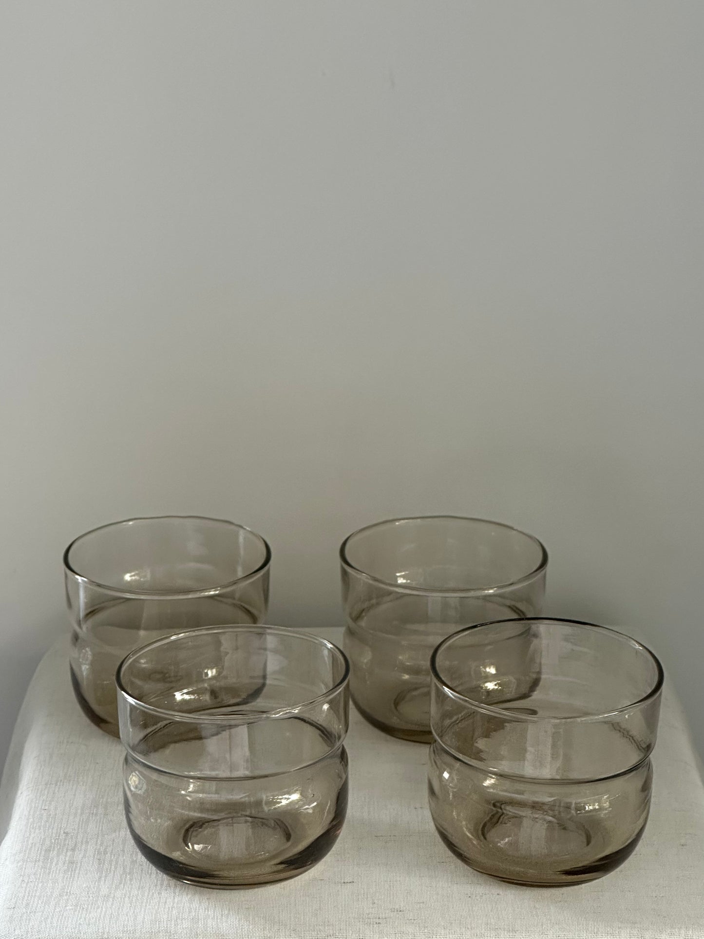 Vintage Dominion Smokey glass (set of 4)