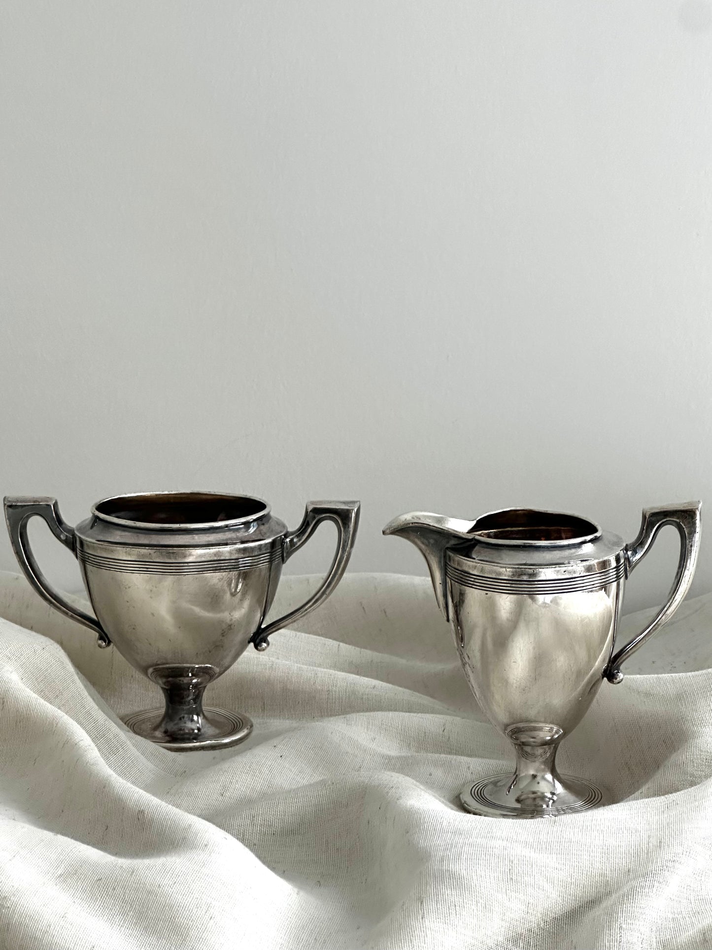 Vintage Silver plated creamer and sugar bowl