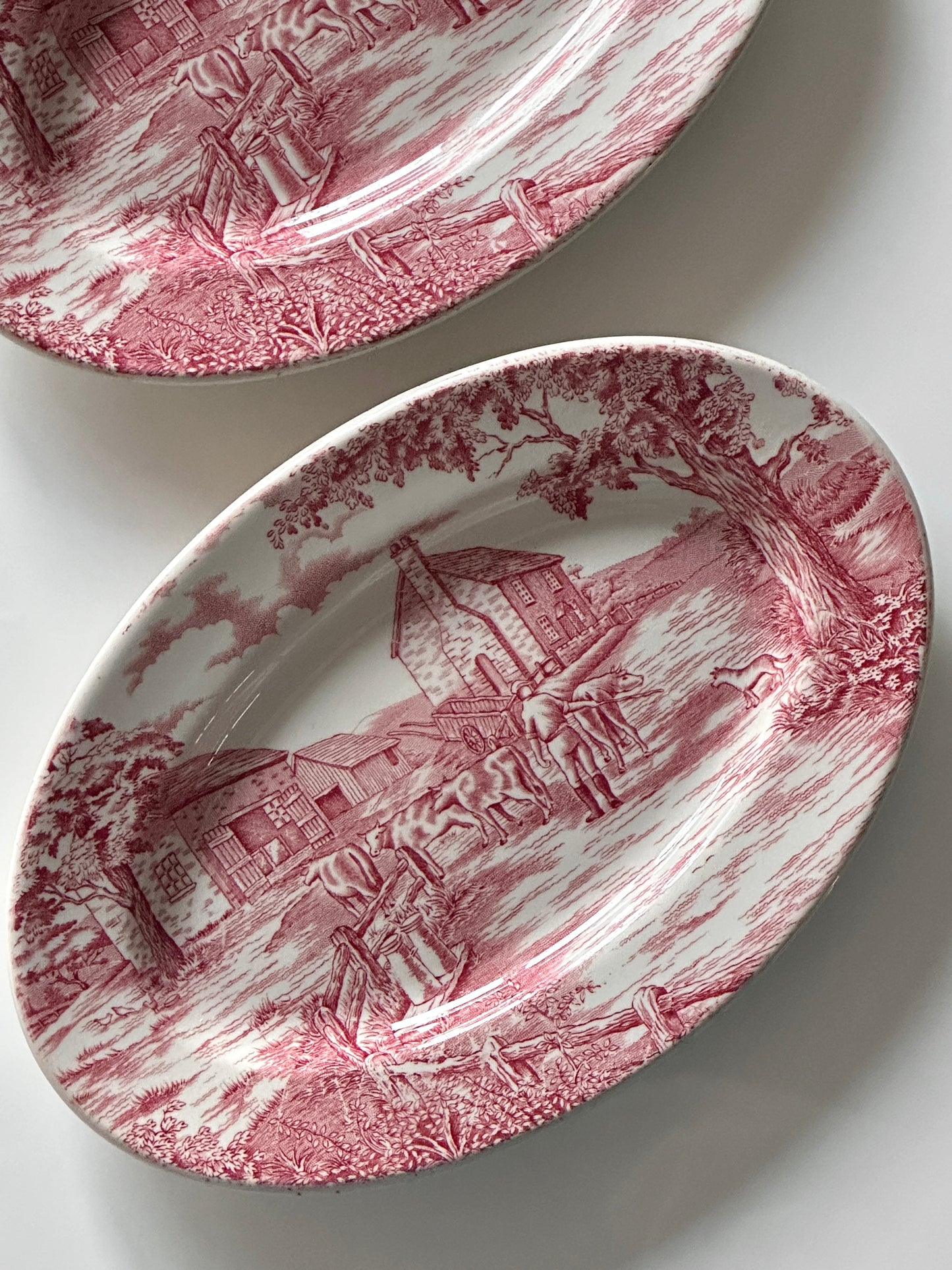 Set of Maddock Farmhouse Oval Plates 1940s