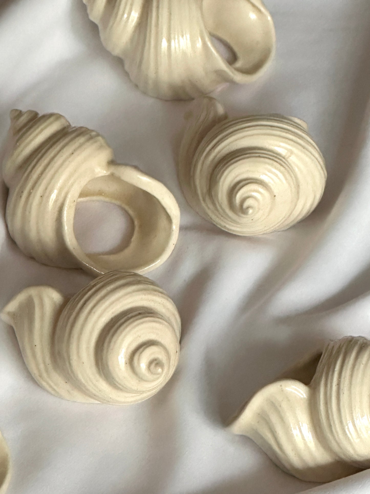 Ceramic Seashell Napkin Ring (set of 6)