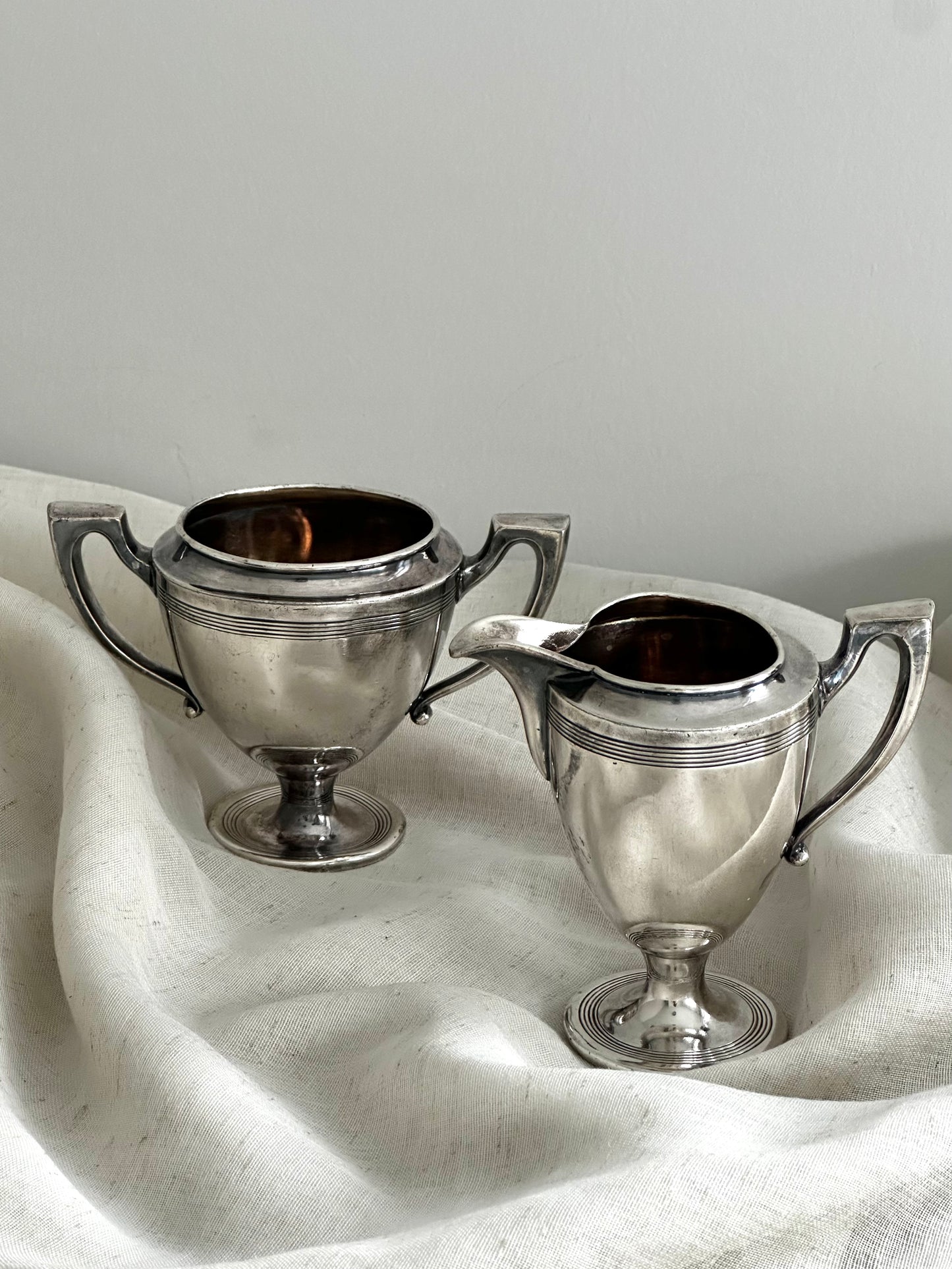 Vintage Silver plated creamer and sugar bowl