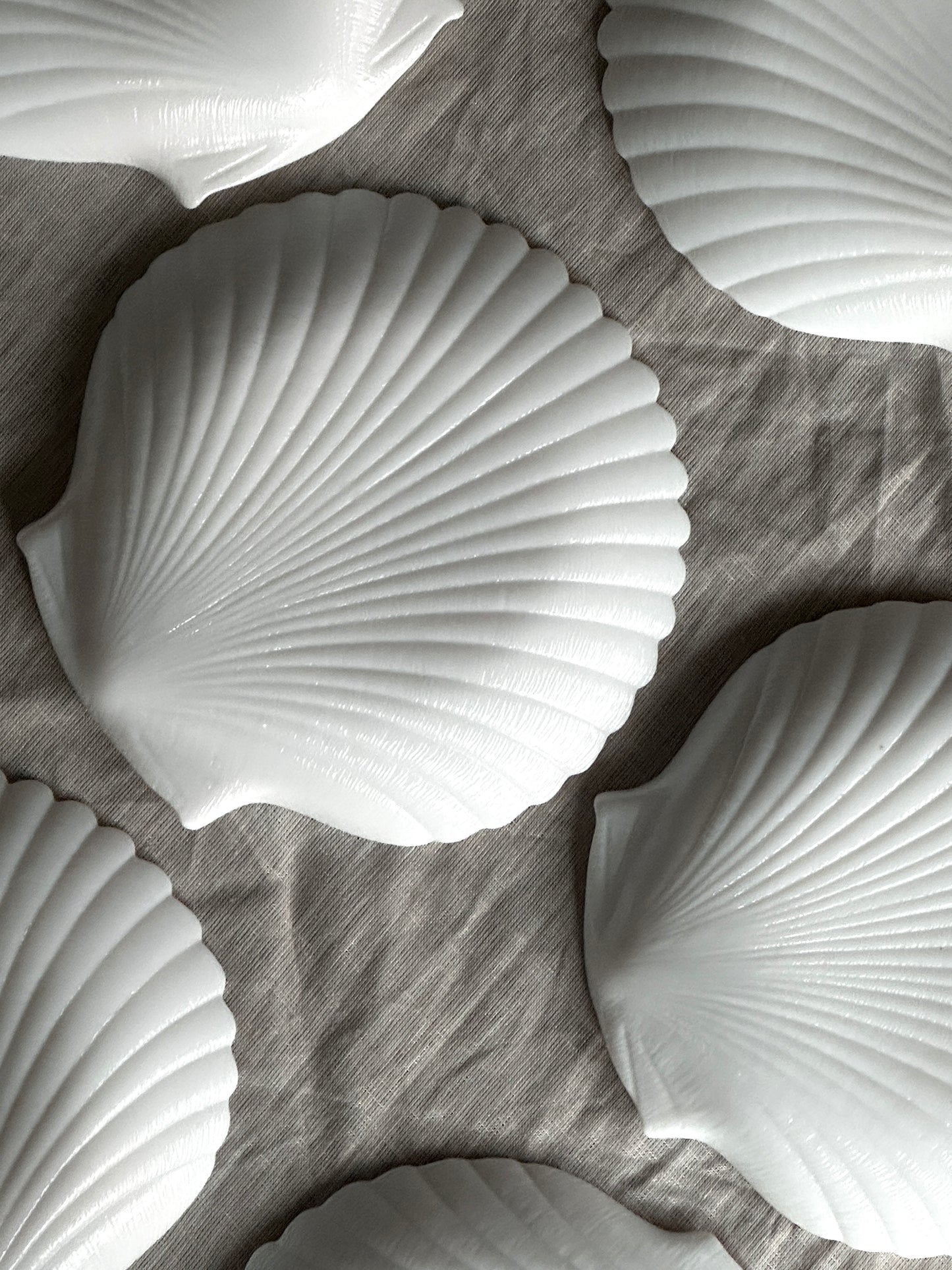 Arcoroc White Glass Seashell Plate Set (10 PC)