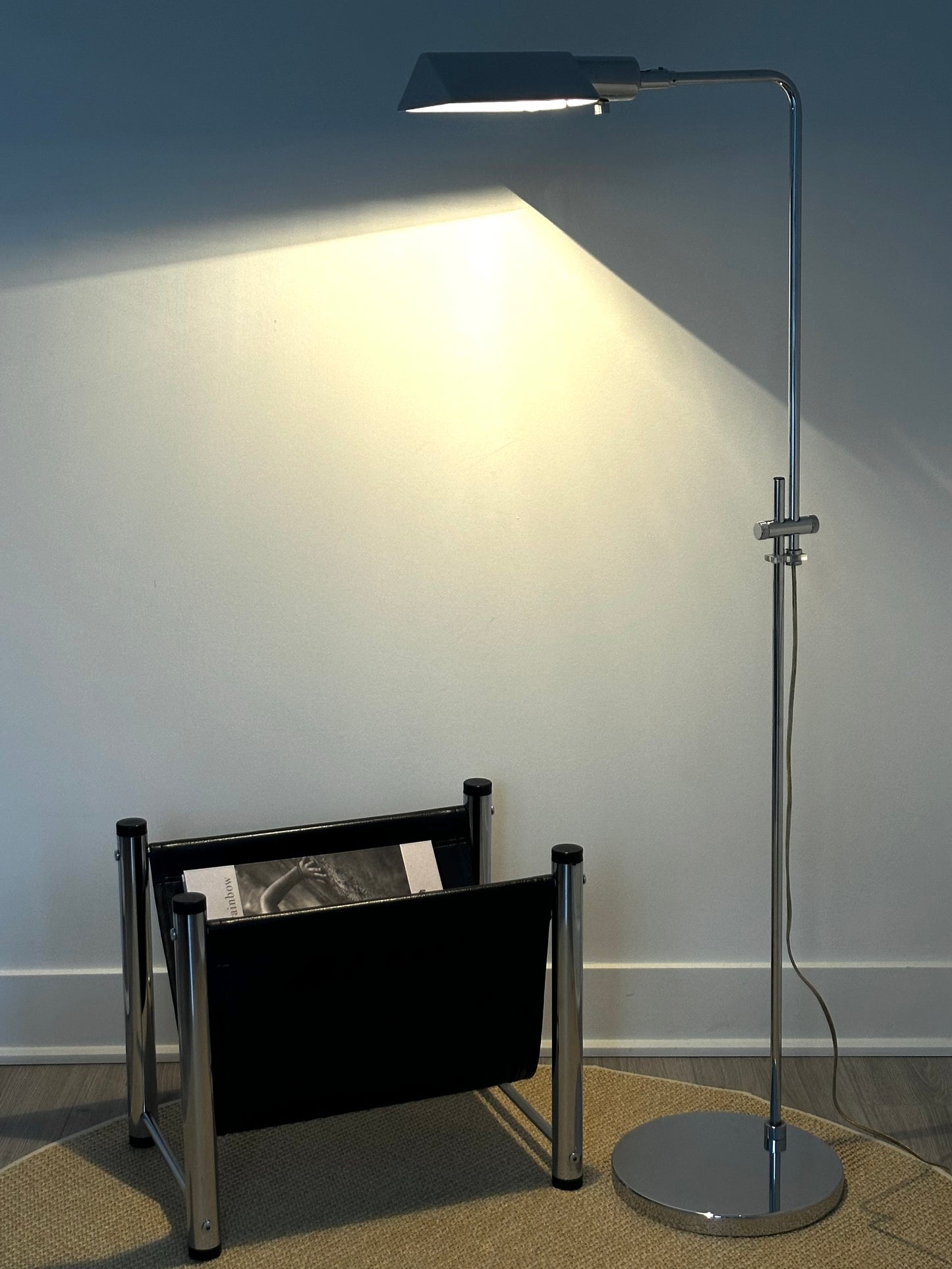 Mid Century Chrome Floor Lamp by Koch & Lowy OMI