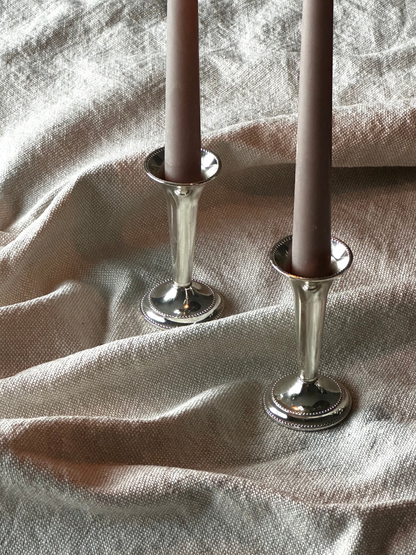 Pair of Vintage Silver Plated Candle Holders