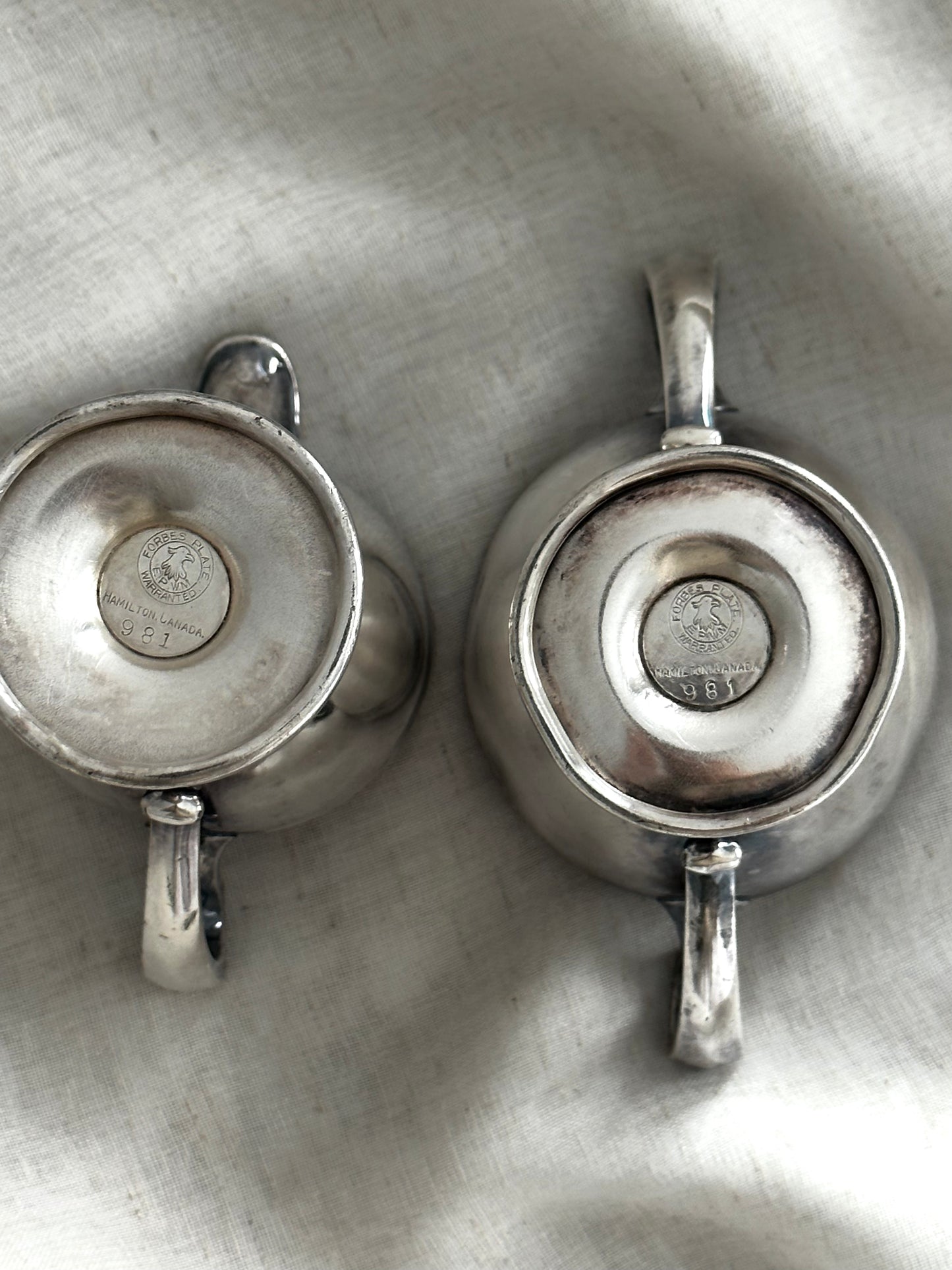 Vintage Silver plated creamer and sugar bowl