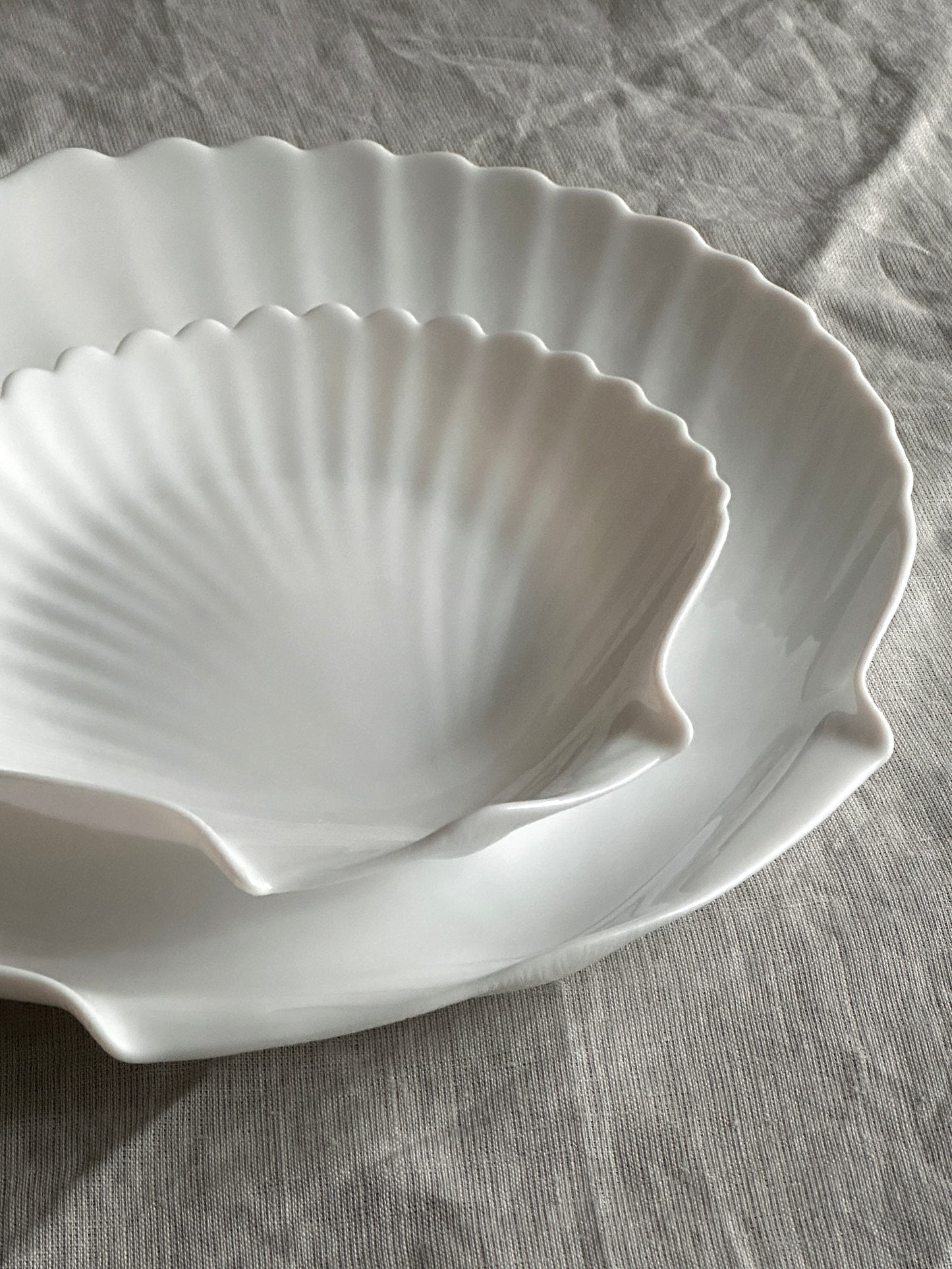 Arcoroc White Glass Seashell Plate Set (10 PC)