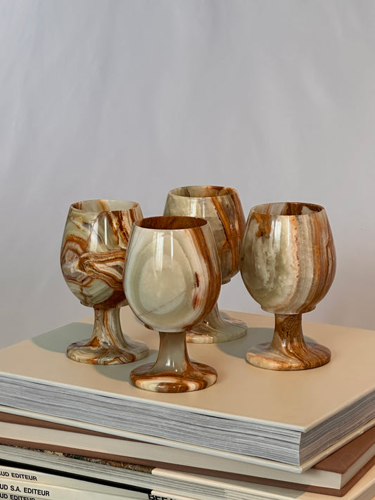 Onyx Marble Goblets (Set of 4)