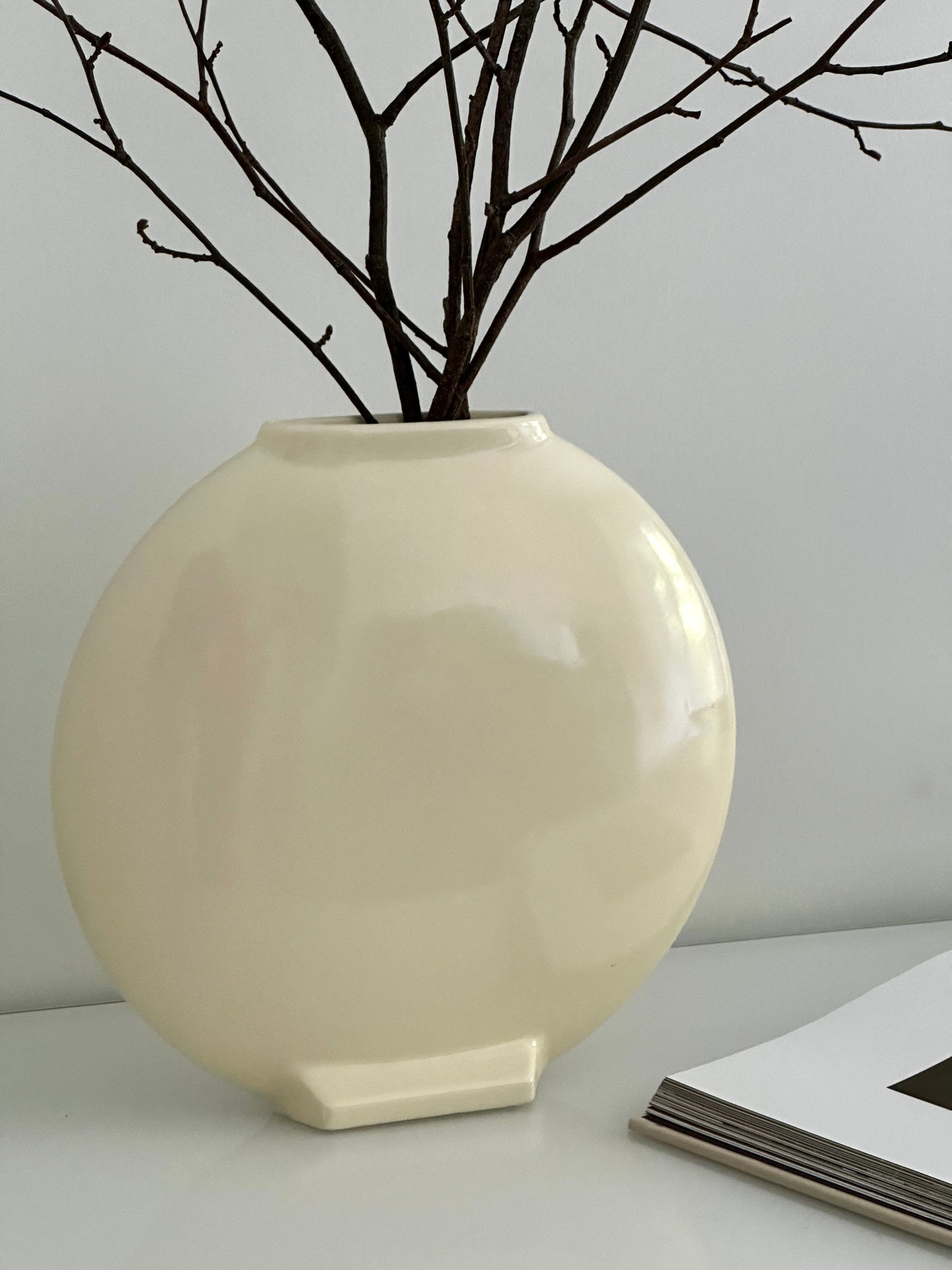 Mid century narrow glossy vase