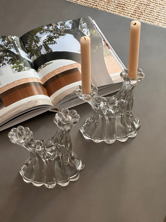 Art Glass Candle Holder - Set of 2