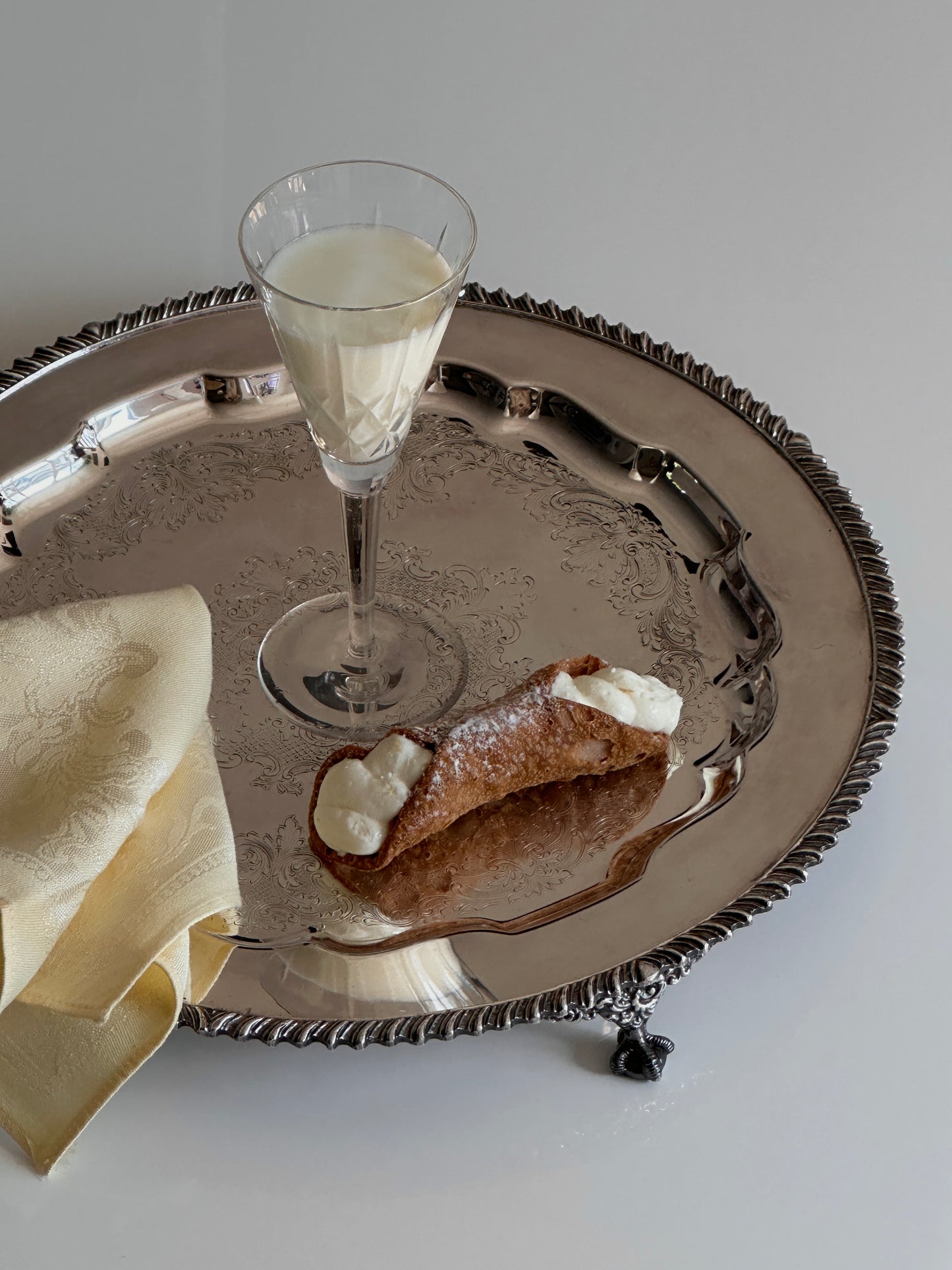 Large Footed Silver Plate Tray