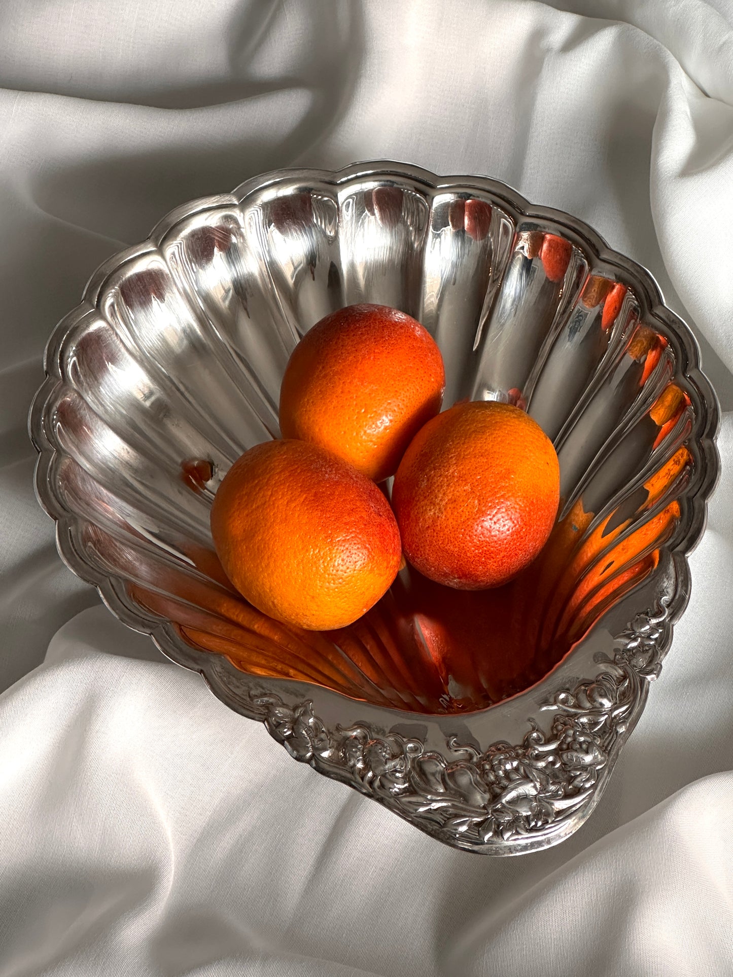 Silver Plate Clam Shell Serving Bowl