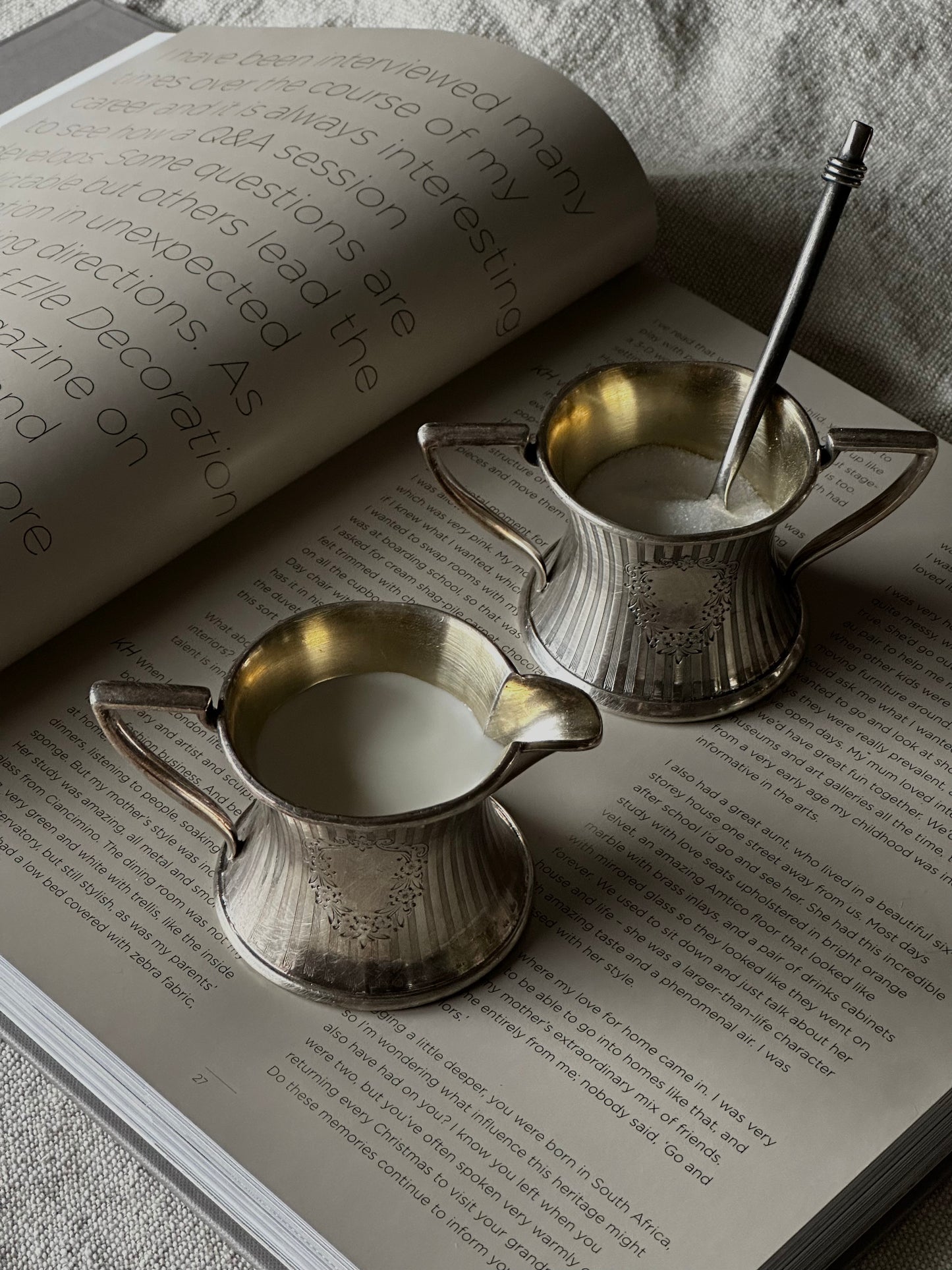 Vintage Creamer & Sugar Bowl by  Forbes Silver Co