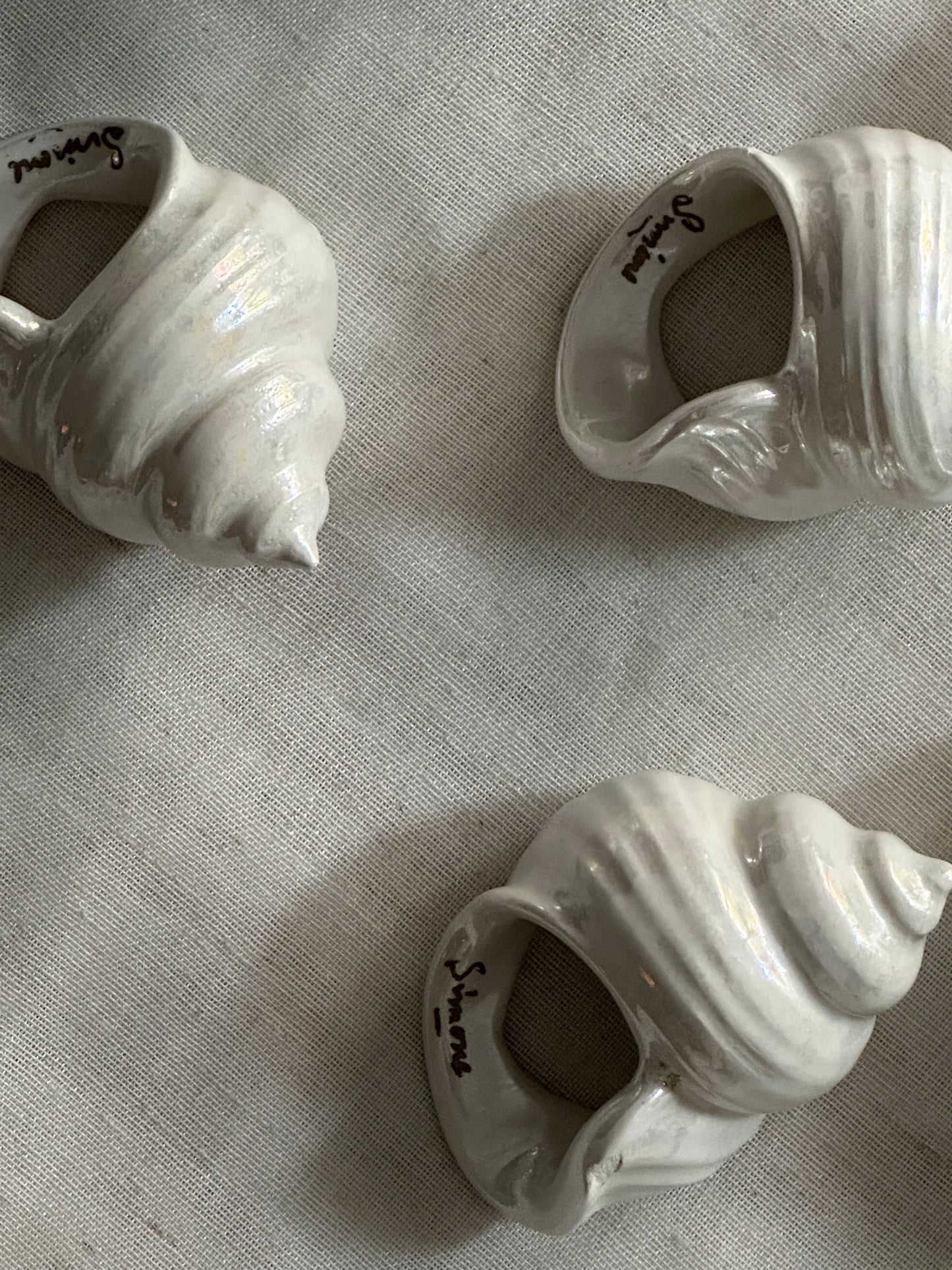 Vintage Ceramic Seashell Napkin Ring