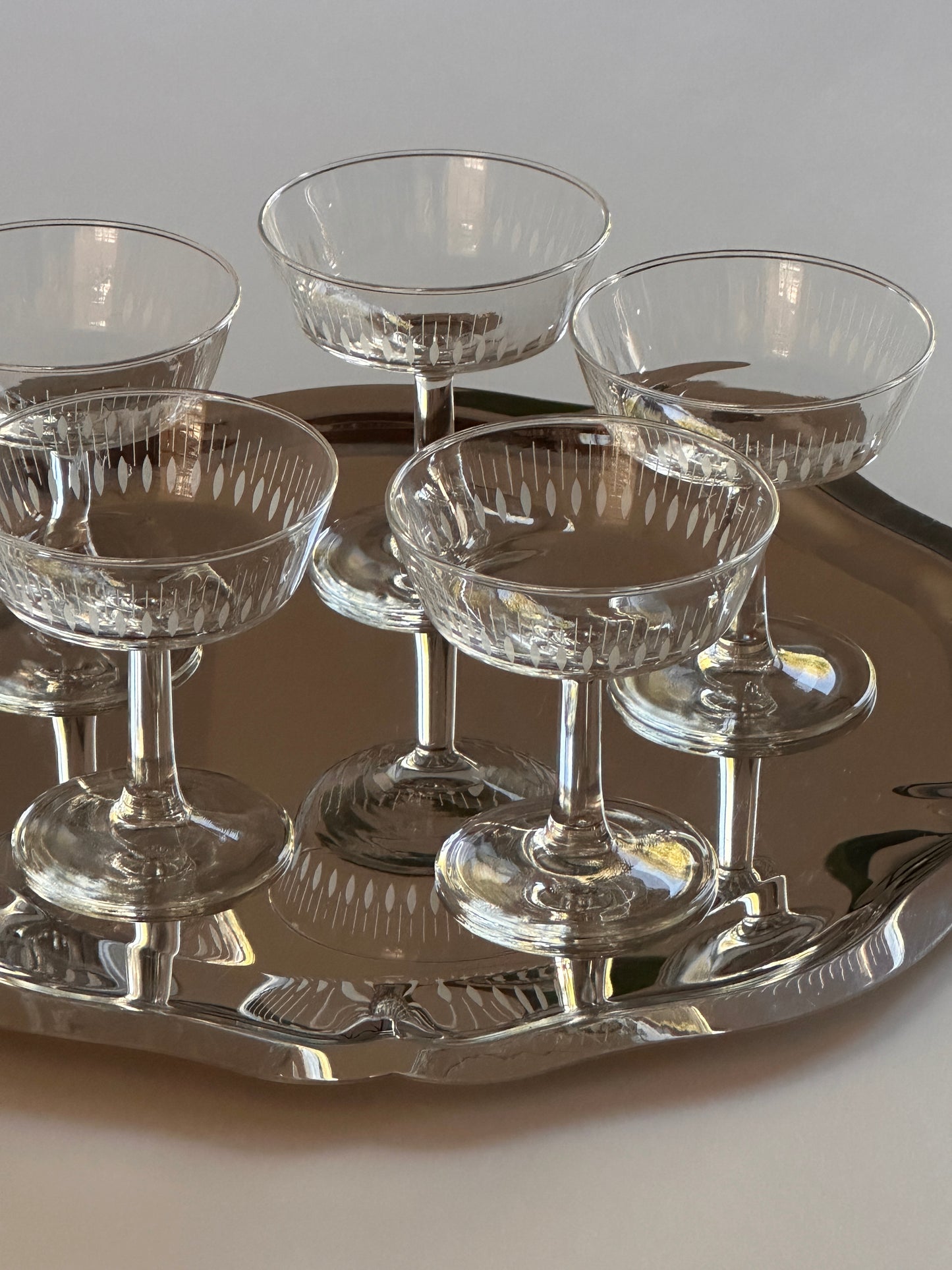 French Vintage Champagne Coupes (set of 5)