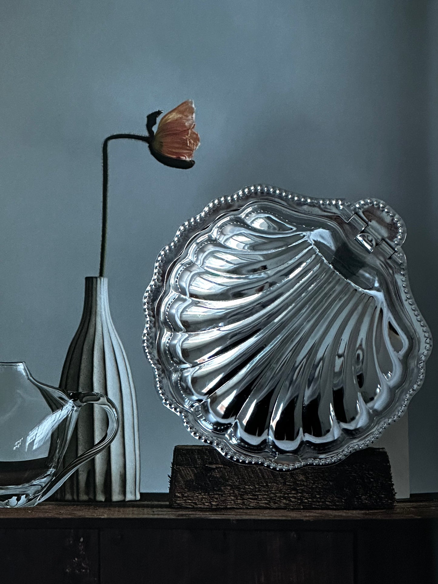 Chrome Clam Shell Butter Dish