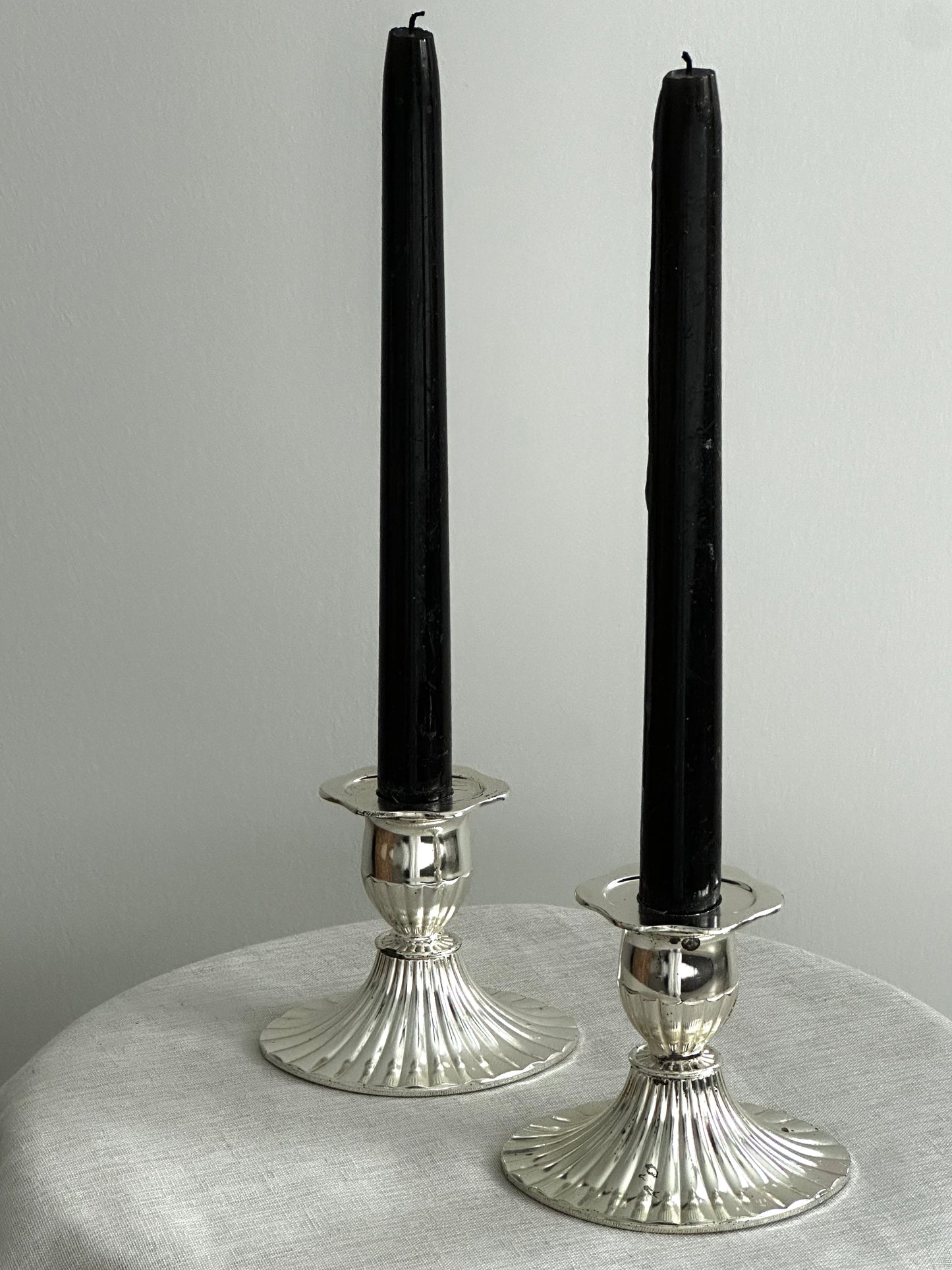 English Zinc Candle Holders