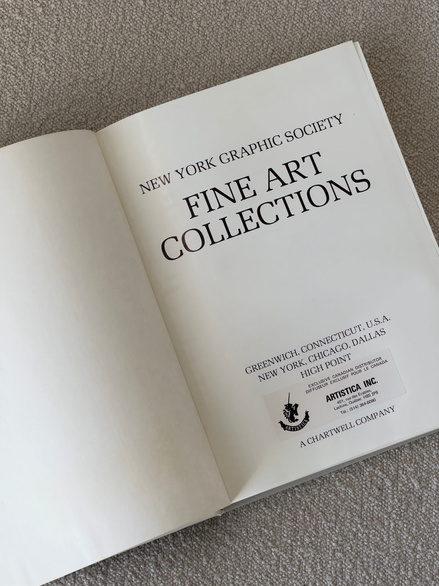 New York Graphic Society Fine Arts Collections Book, 1988